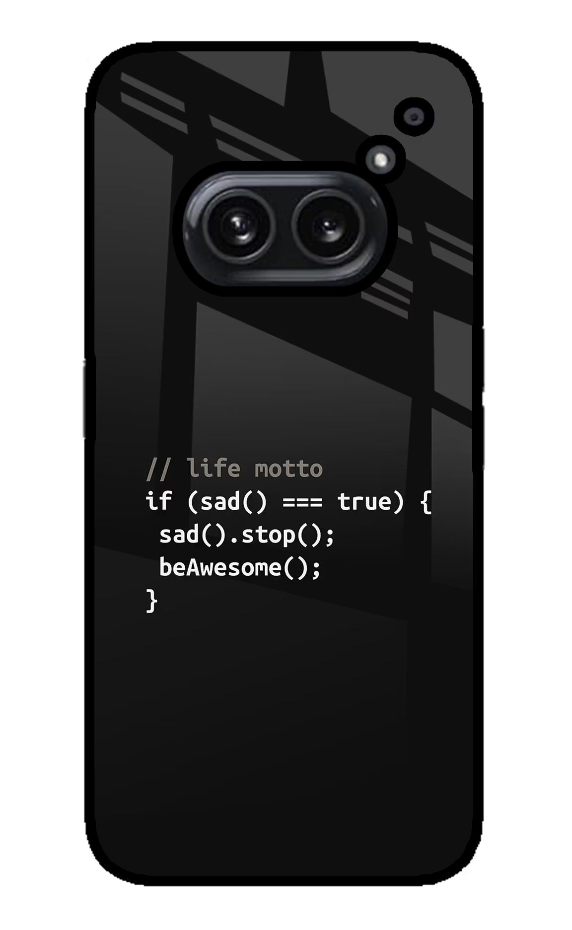 Life Motto Code Nothing Phone 2A Plus Glass Case Back Cover by Casekaro