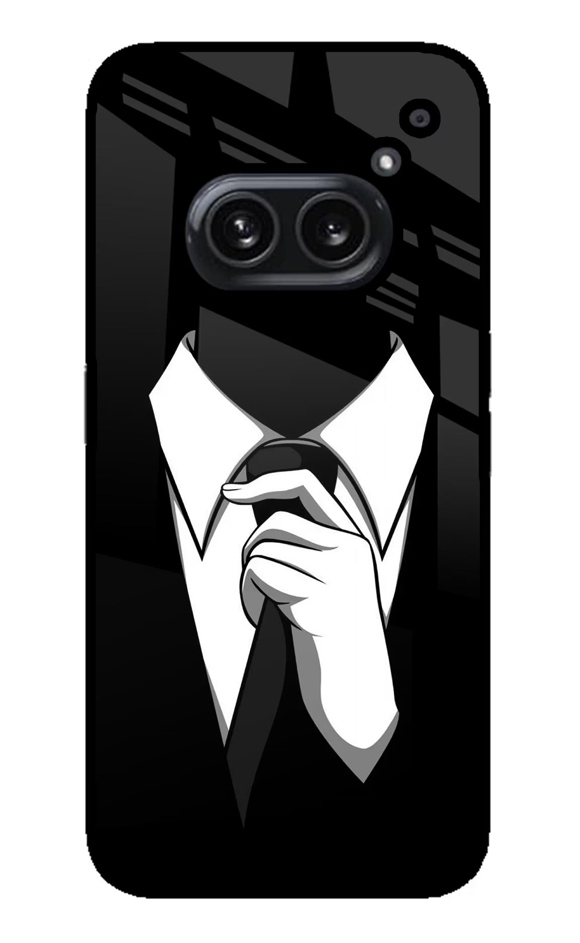 Black Tie Nothing Phone 2A Plus Glass Case Back Cover by Casekaro