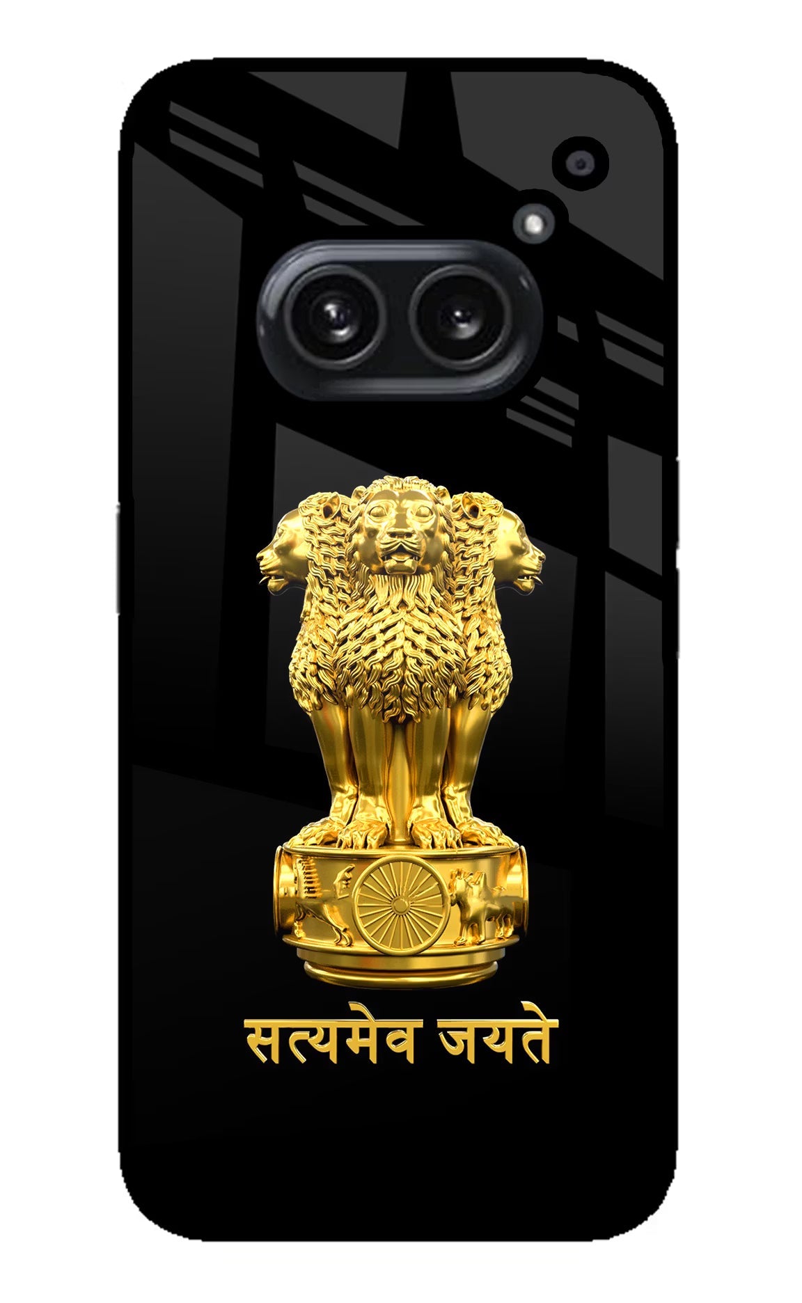 Satyamev Jayate Golden Nothing Phone 2A Plus Glass Case Back Cover by Casekaro