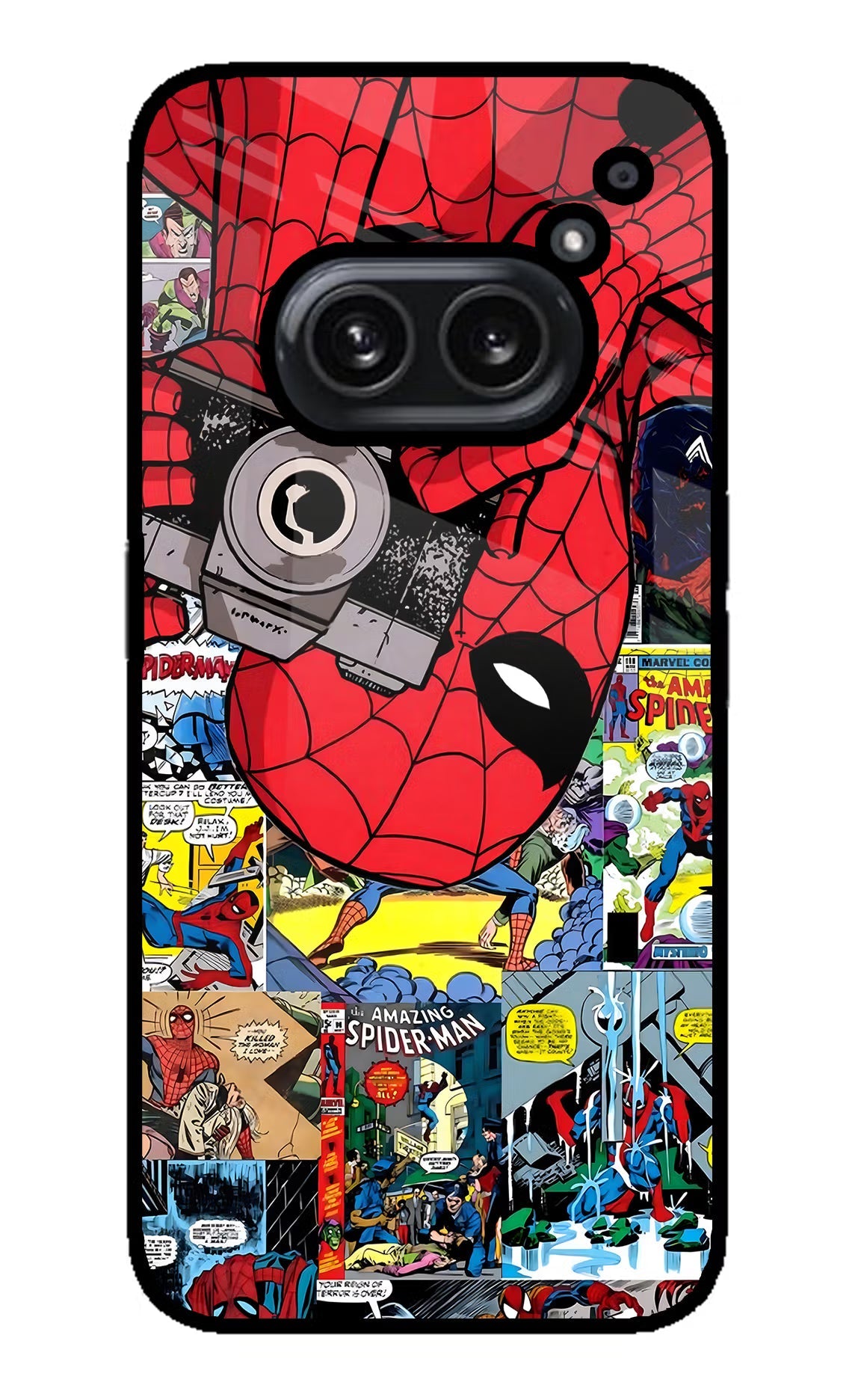 Spider Man Nothing Phone 2A Plus Glass Case Back Cover by Casekaro