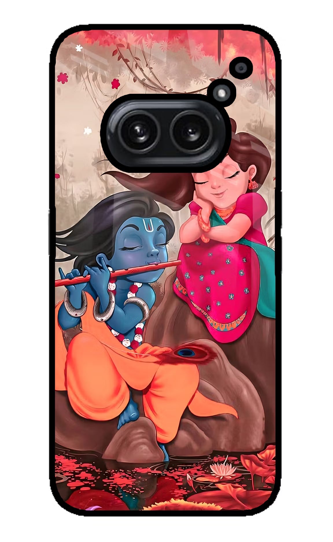 Radhe Krishna Nothing Phone 2A Plus Glass Case Back Cover by Casekaro
