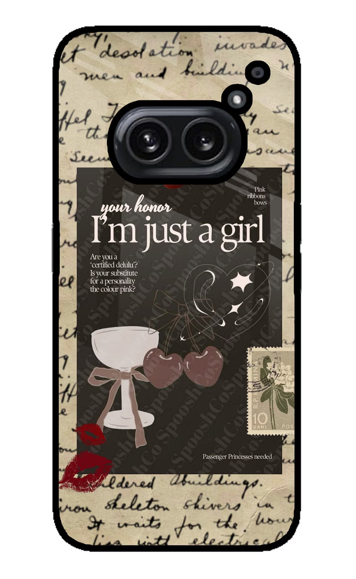 I am just a girl Nothing Phone 2A Plus Glass Case Back Cover by Casekaro