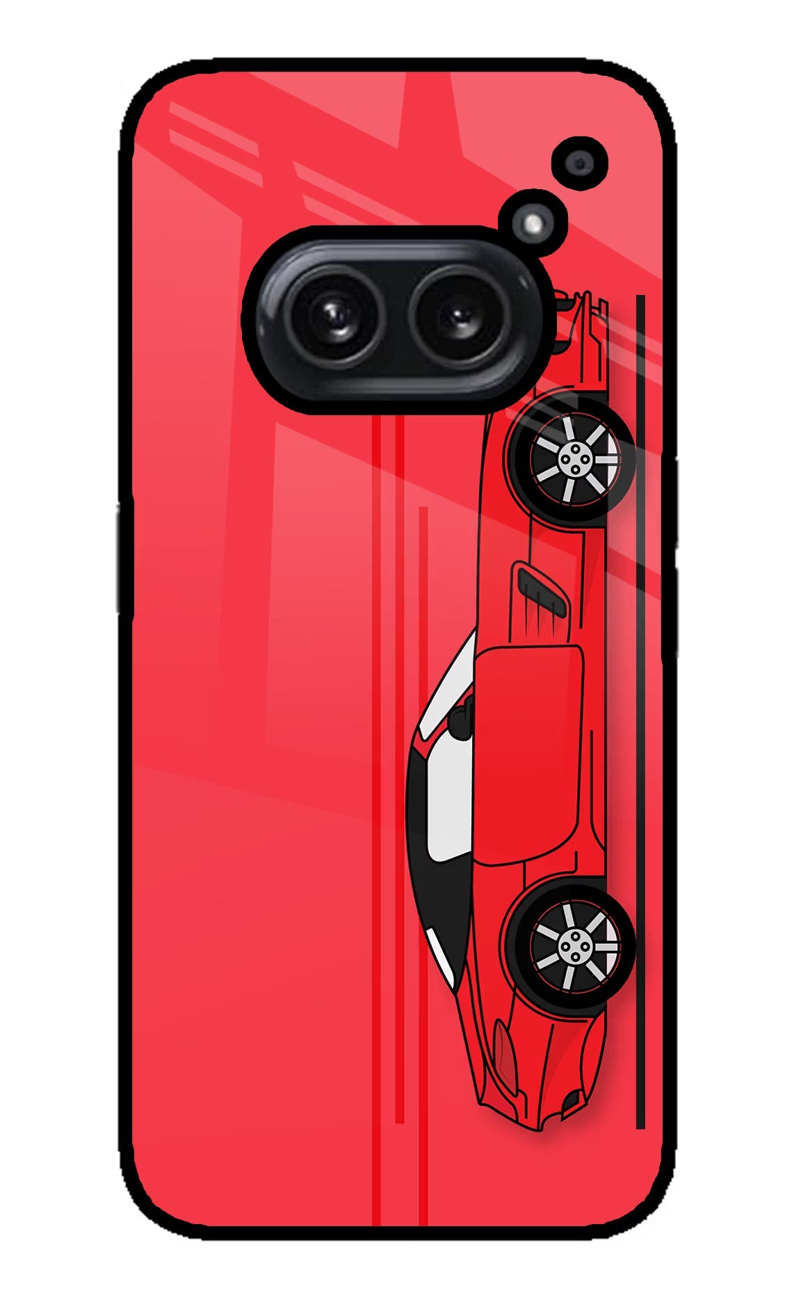 Red Velocity Nothing Phone 2A Plus Glass Case Back Cover by Casekaro