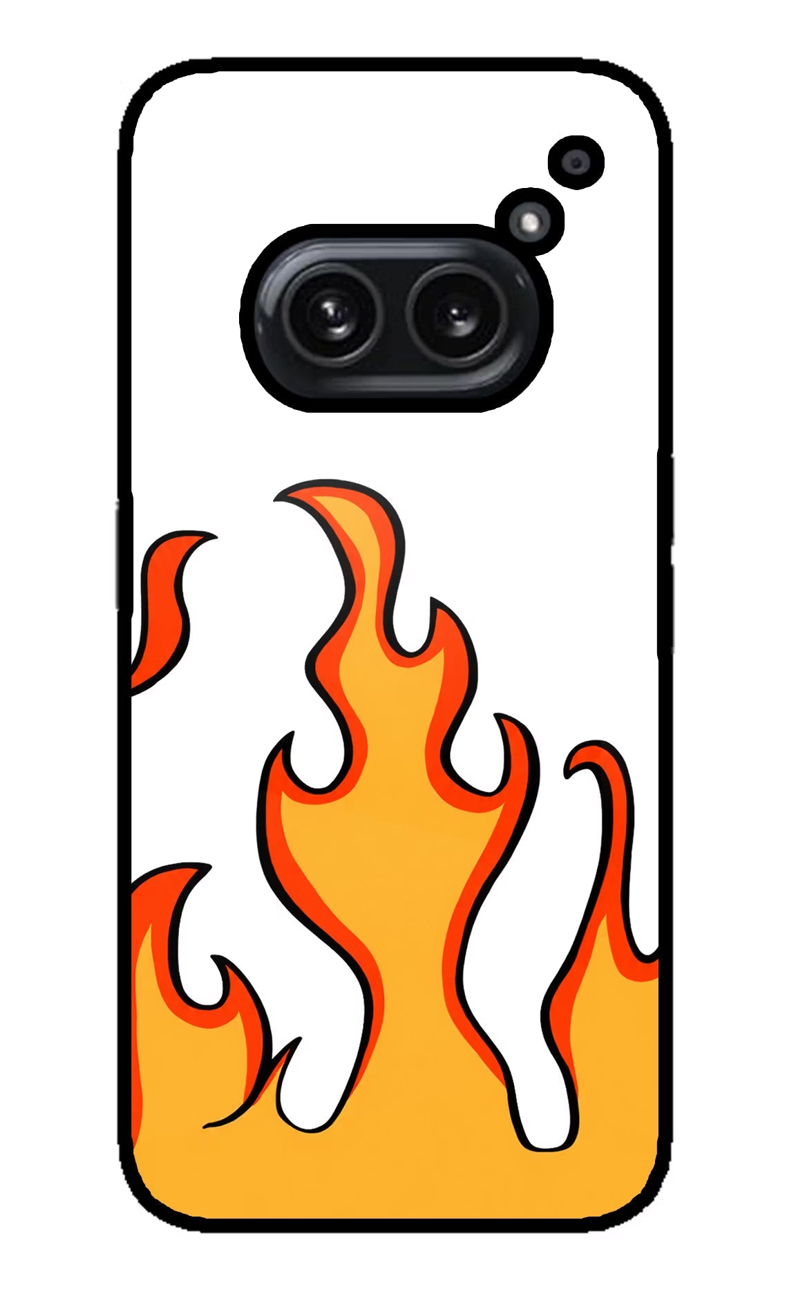 Fired Up – White Nothing Phone 2A Plus Glass Case Back Cover by Casekaro