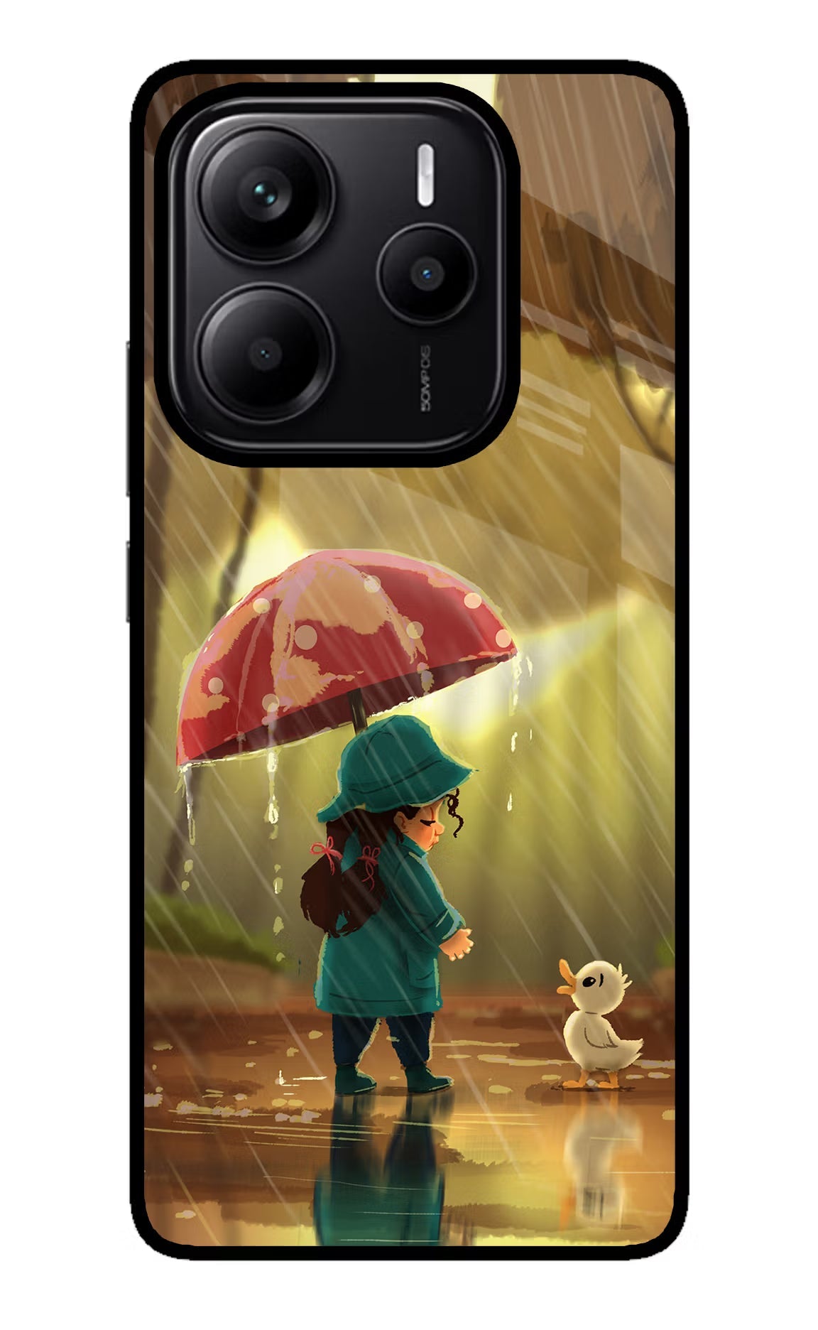 Rainy Day Redmi Note 14 5G Glass Case Back Cover by Casekaro