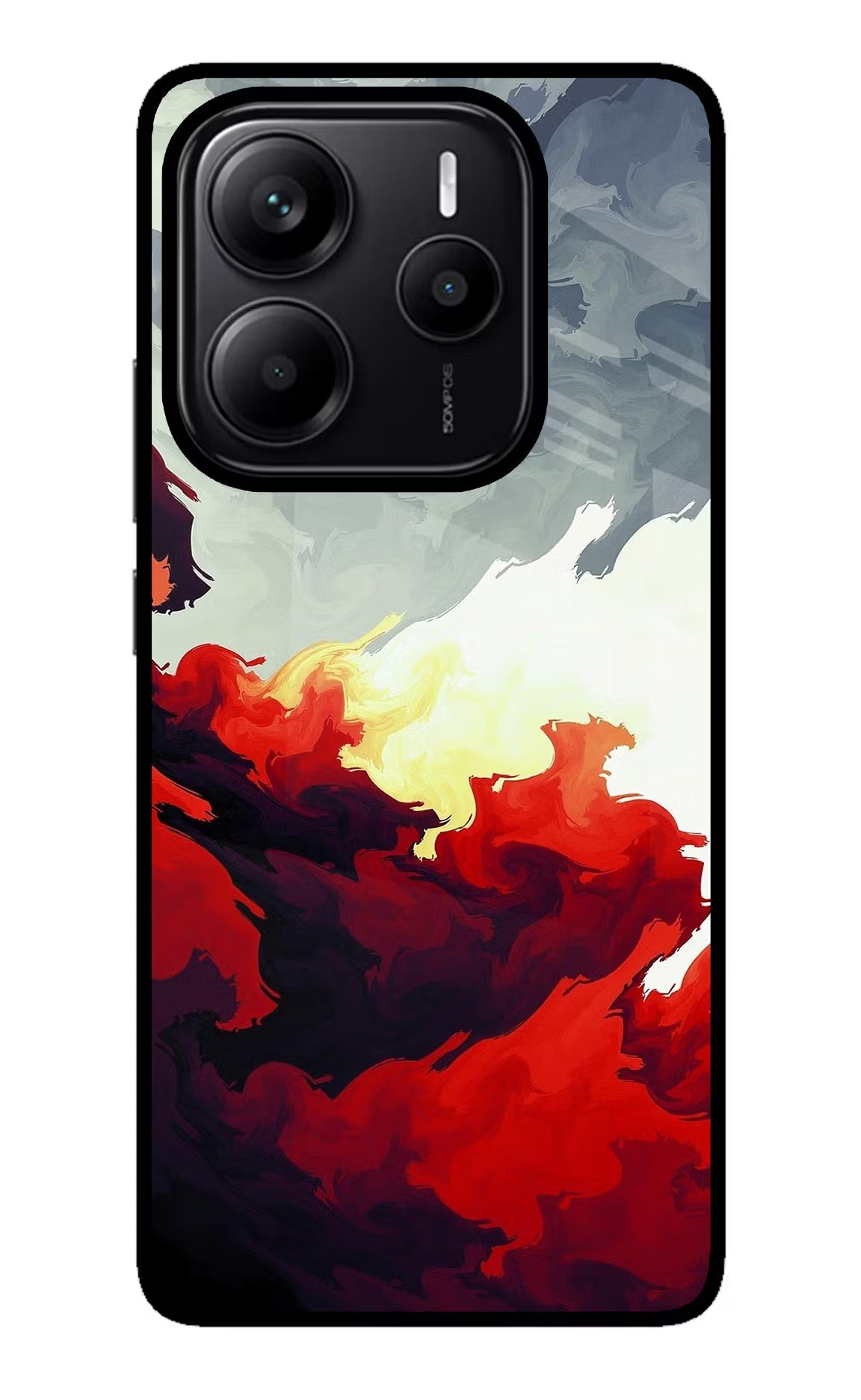 Fire Cloud Redmi Note 14 5G Glass Case Back Cover by Casekaro