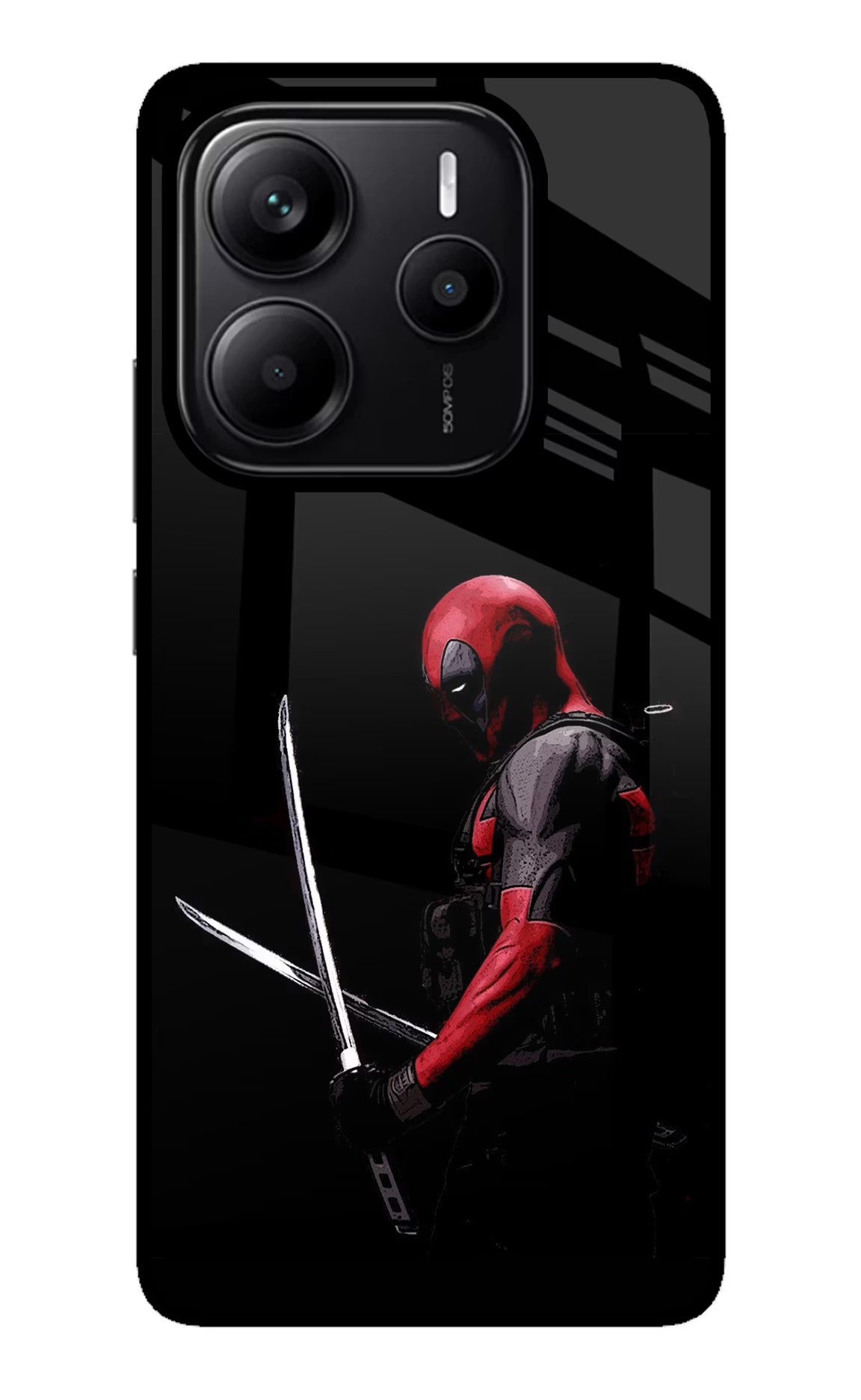 Deadpool Redmi Note 14 5G Glass Case Back Cover by Casekaro