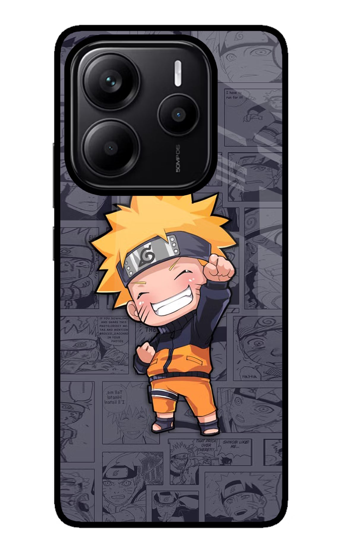 Chota Naruto Redmi Note 14 5G Glass Case Back Cover by Casekaro