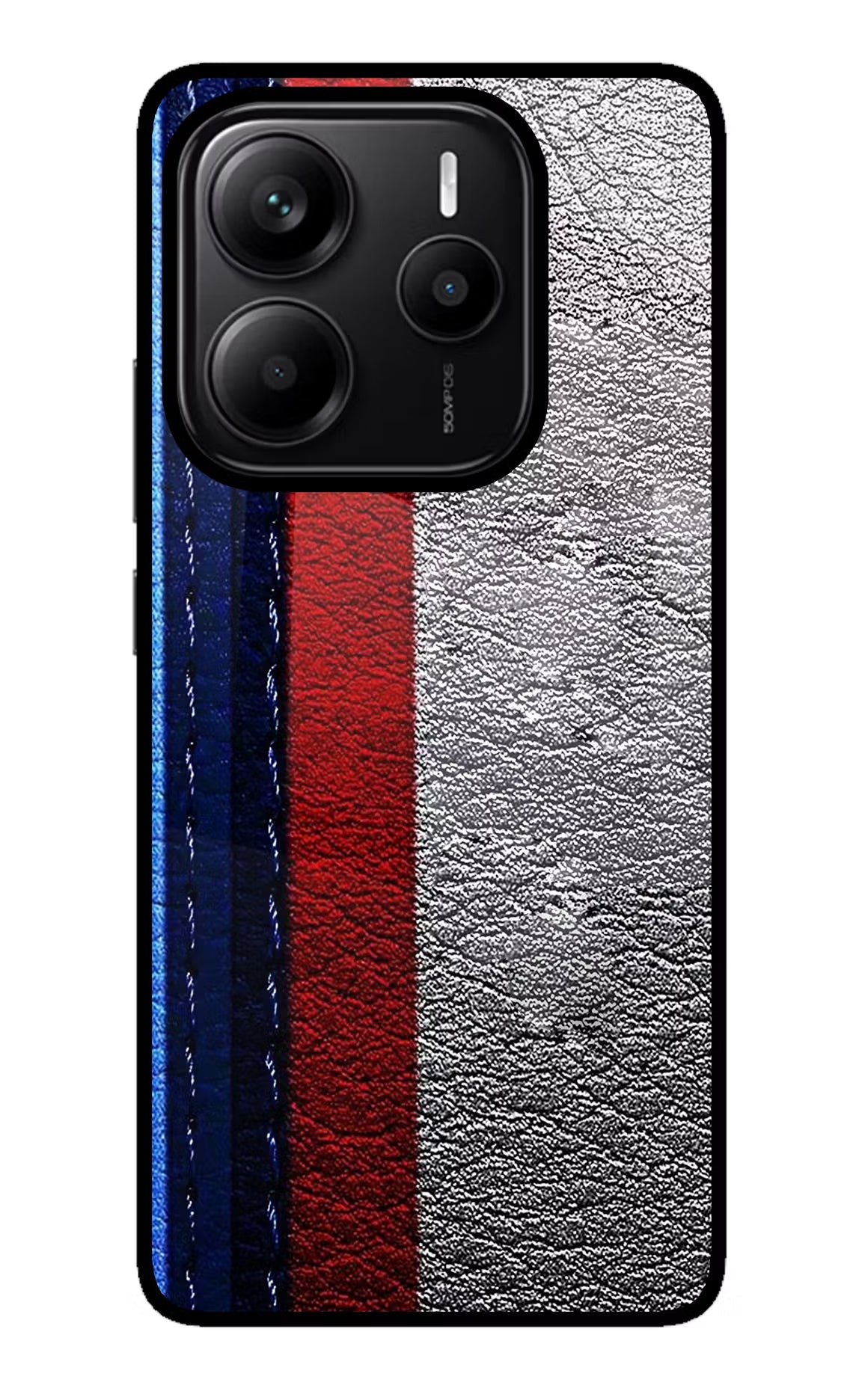 BMW Stripes Redmi Note 14 5G Glass Case Back Cover by Casekaro