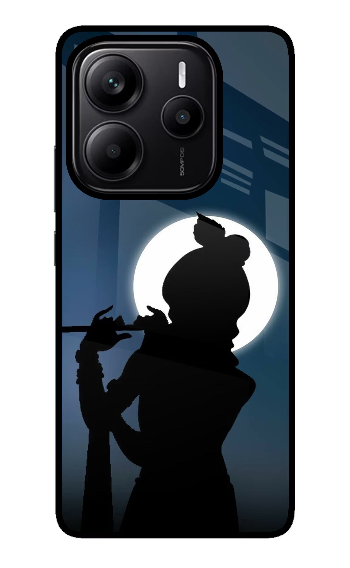 Shri Krishna Silhouette Redmi Note 14 5G Glass Case Back Cover by Casekaro