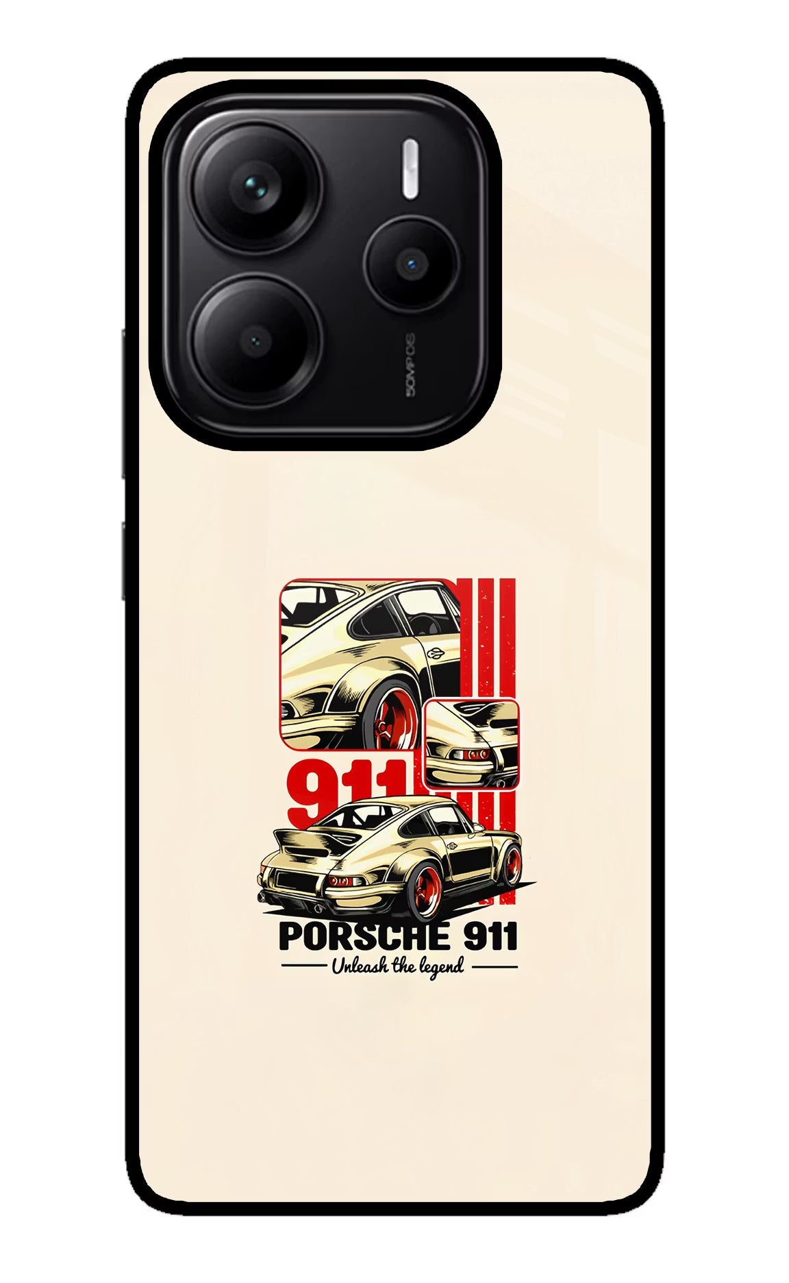 Classic Porsche 911 Redmi Note 14 5G Glass Case Back Cover by Casekaro