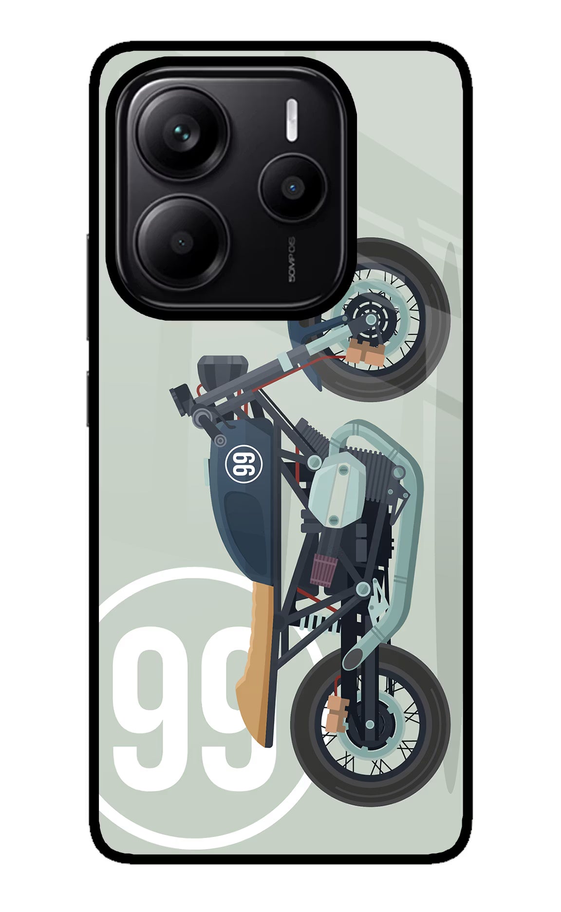 Classic Cafe Racer 99 Redmi Note 14 5G Glass Case Back Cover by Casekaro
