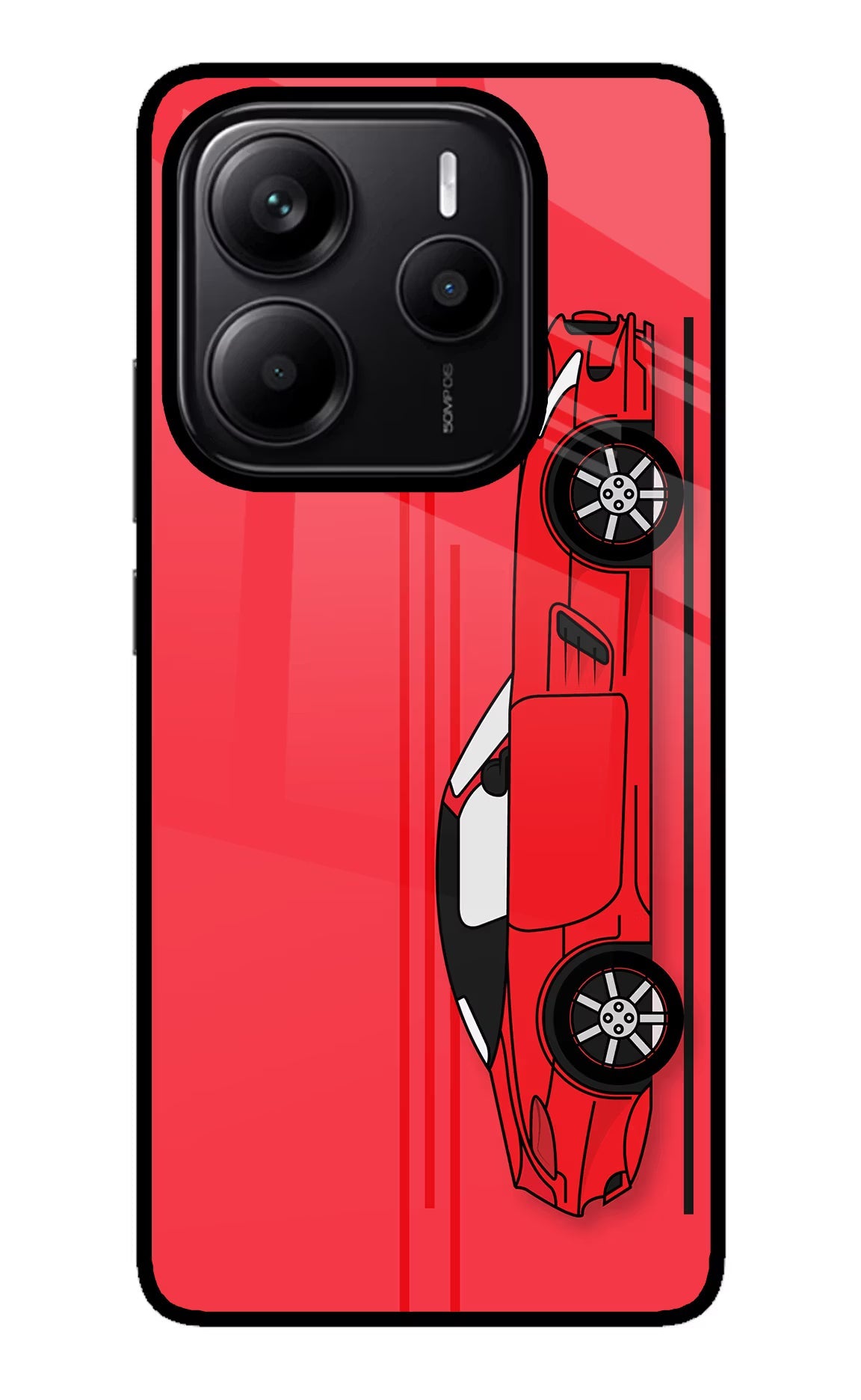Red Velocity Redmi Note 14 5G Glass Case Back Cover by Casekaro