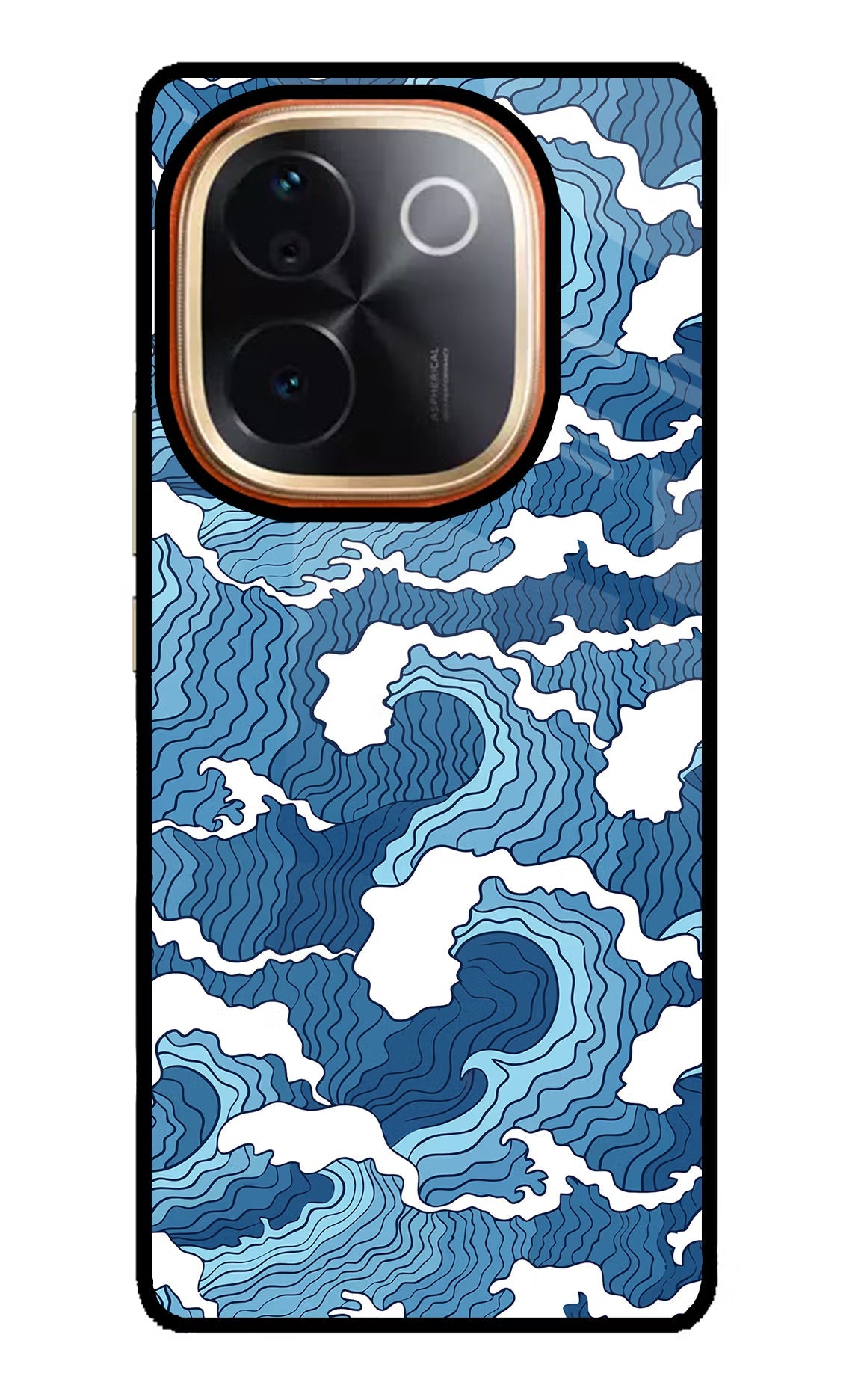 Blue Waves IQOO Z9S Pro 5G Glass Case Back Cover by Casekaro