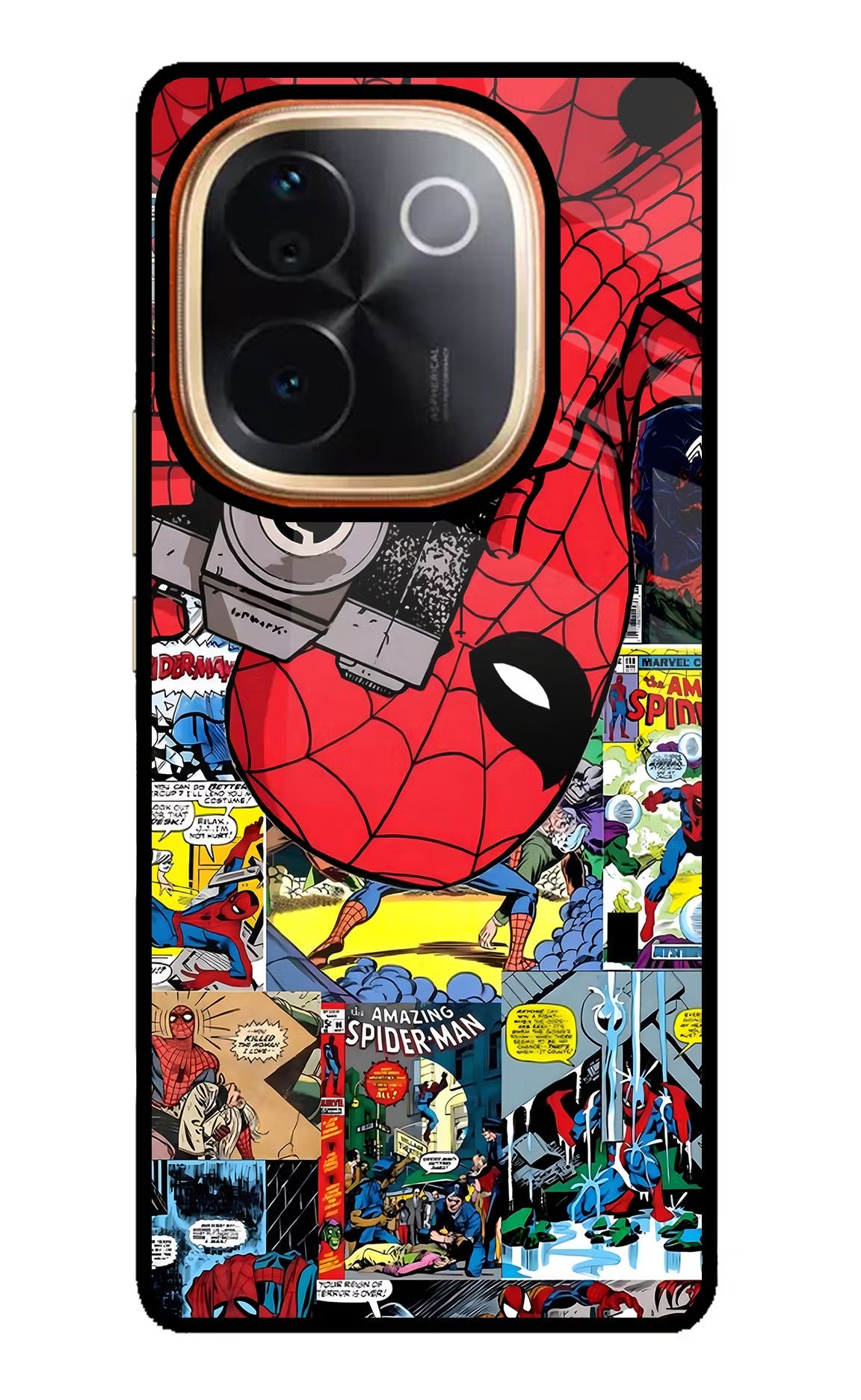 Spider Man IQOO Z9S Pro 5G Glass Case Back Cover by Casekaro