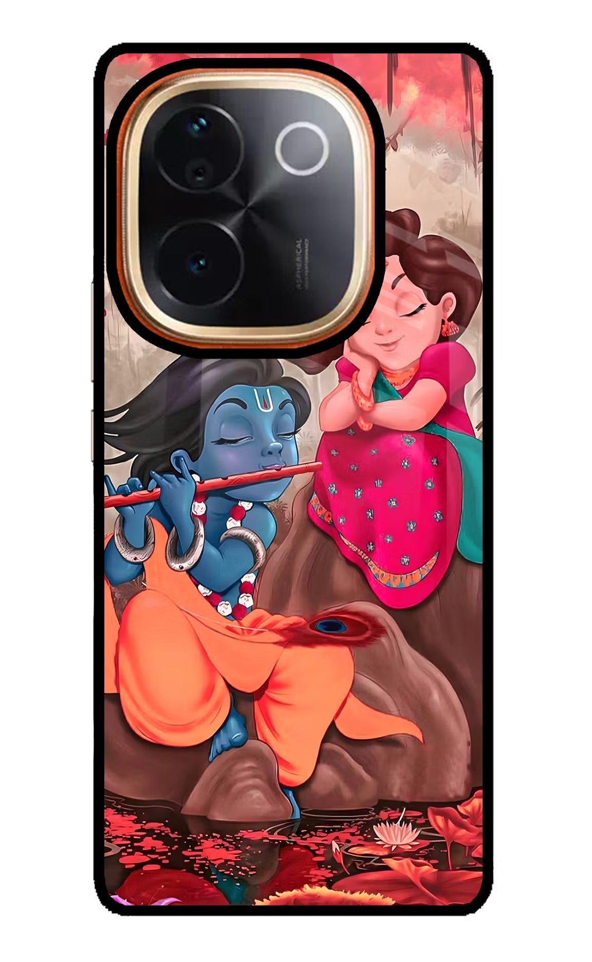 Radhe Krishna IQOO Z9S Pro 5G Glass Case Back Cover by Casekaro