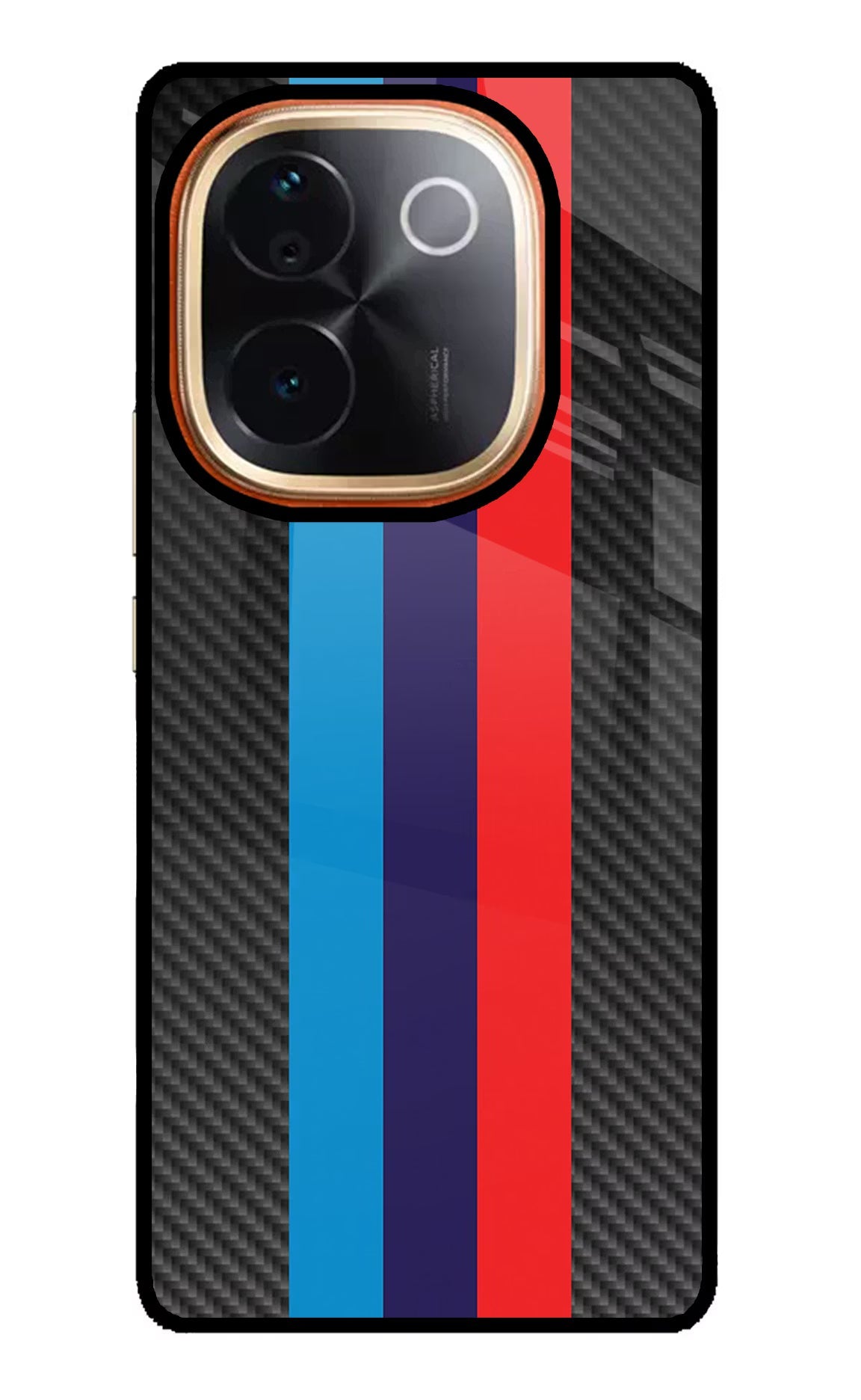 BMW Stripes Pattern IQOO Z9S Pro 5G Glass Case Back Cover by Casekaro