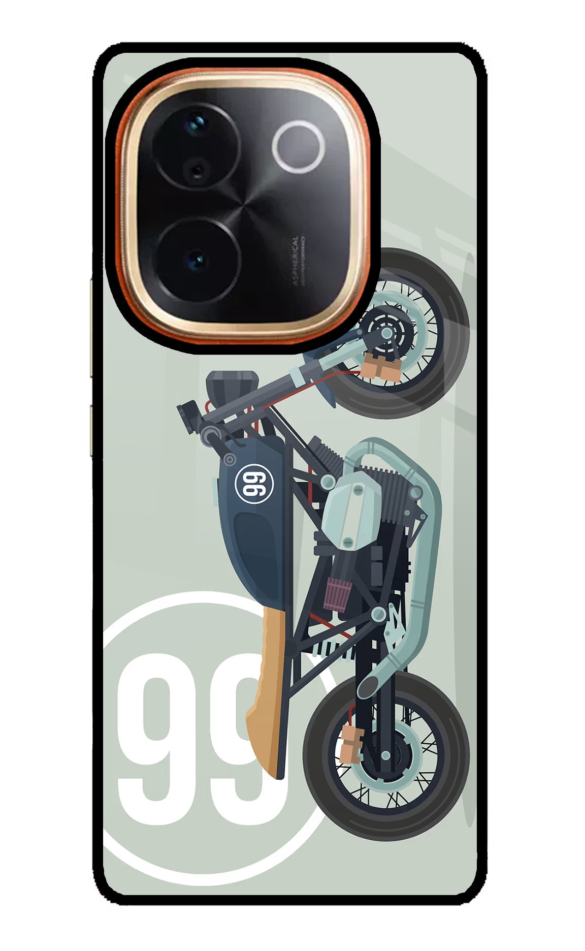 Classic Cafe Racer 99 IQOO Z9S Pro 5G Glass Case Back Cover by Casekaro