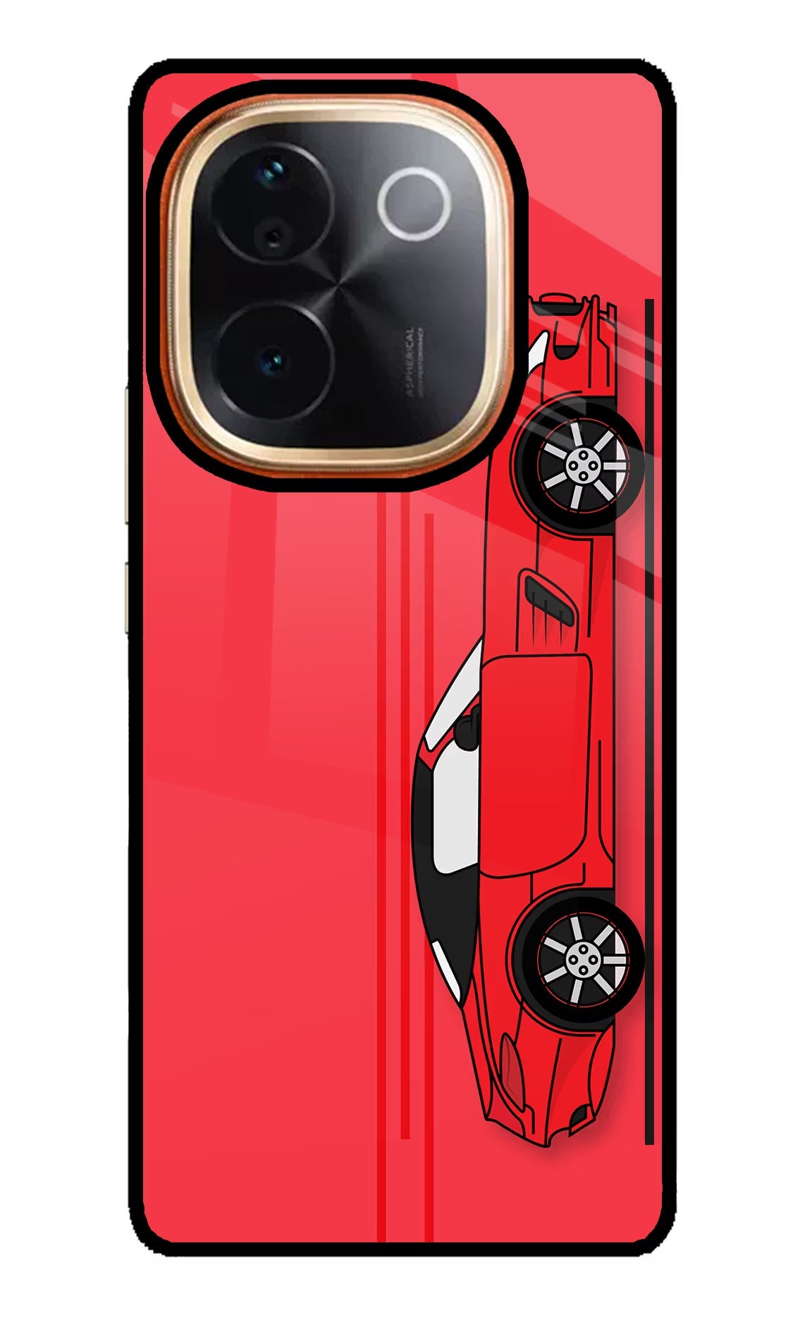 Red Velocity IQOO Z9S Pro 5G Glass Case Back Cover by Casekaro