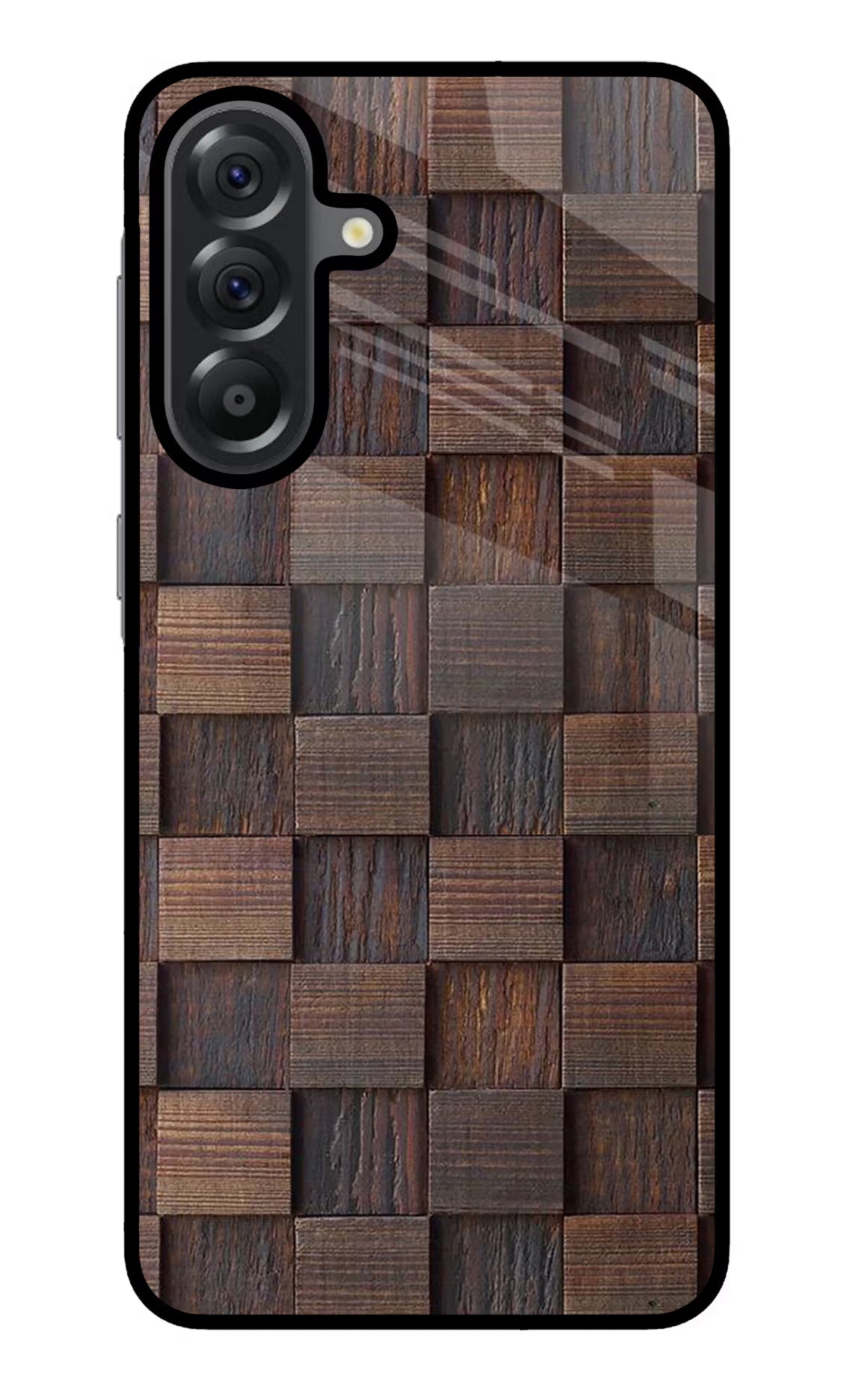 Wooden Cube Design Samsung A56 5G Glass Case Back Cover by Casekaro