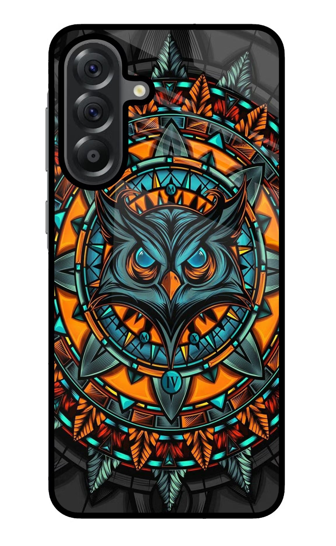 Angry Owl Art Samsung A56 5G Glass Case Back Cover by Casekaro