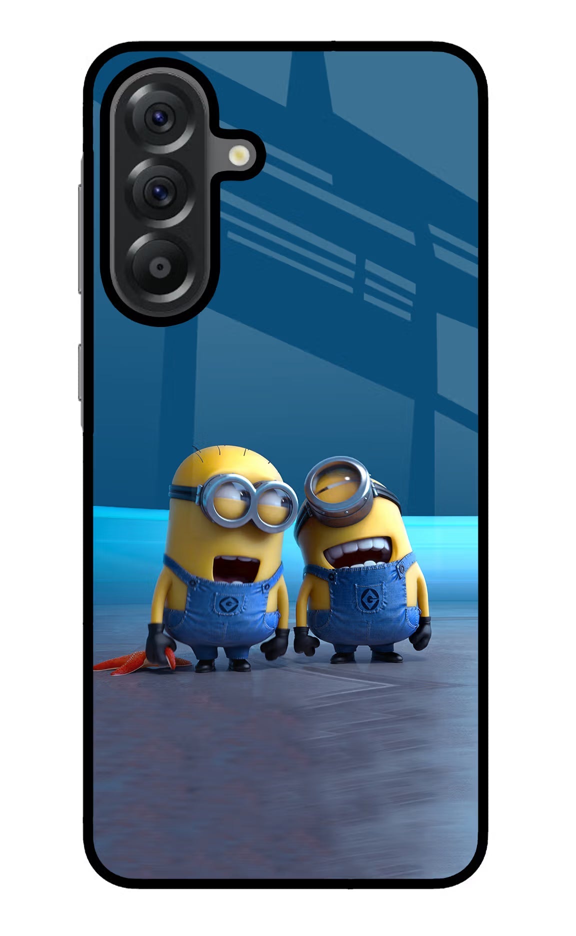 Minion Laughing Samsung A56 5G Glass Case Back Cover by Casekaro