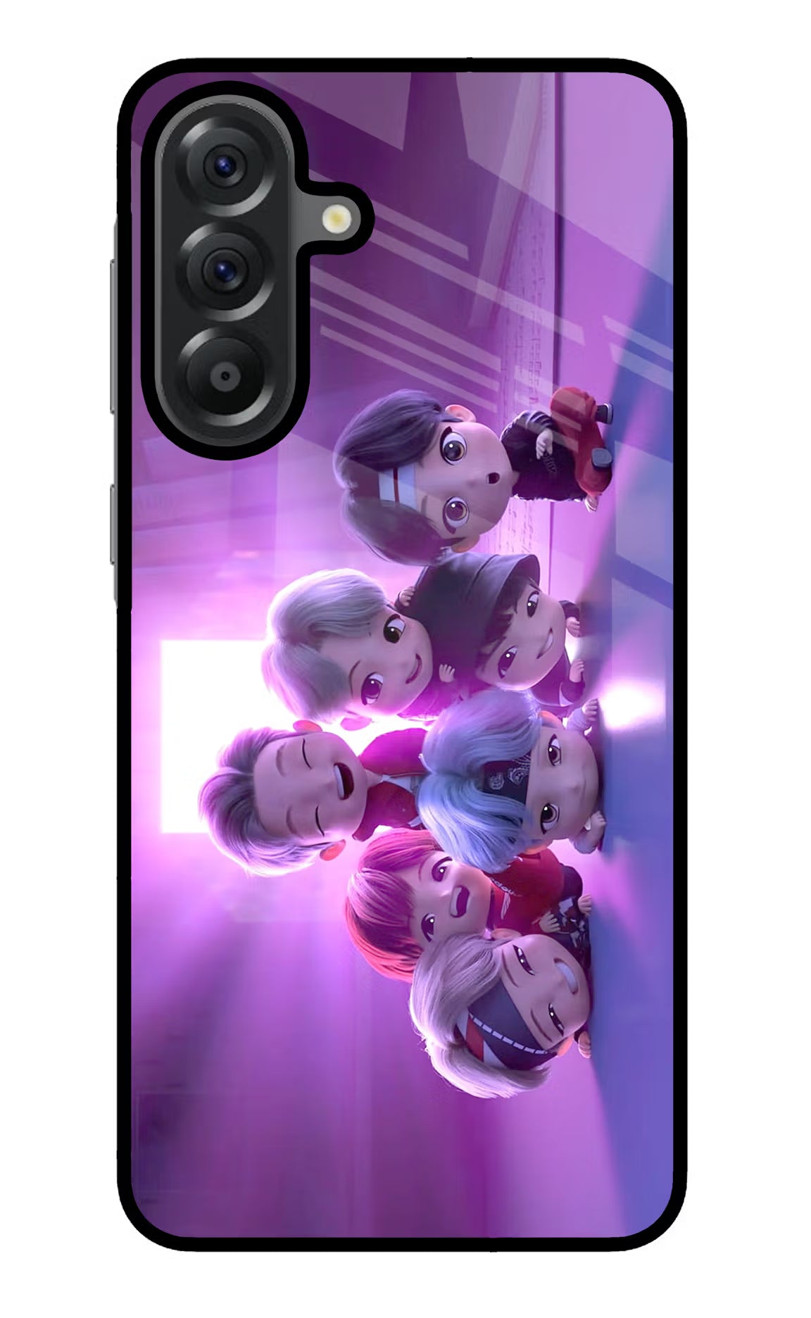 BTS Chibi Samsung A56 5G Glass Case Back Cover by Casekaro