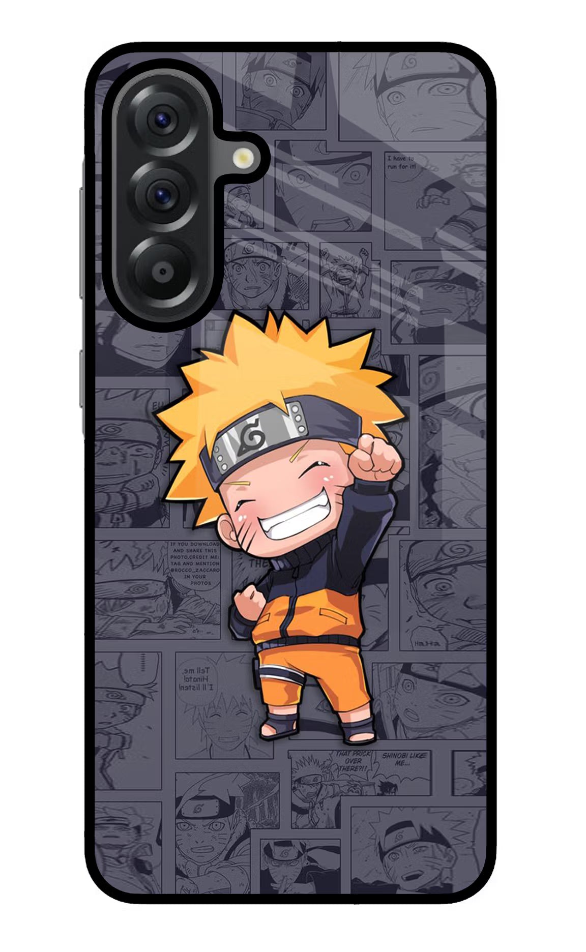Chota Naruto Samsung A56 5G Glass Case Back Cover by Casekaro