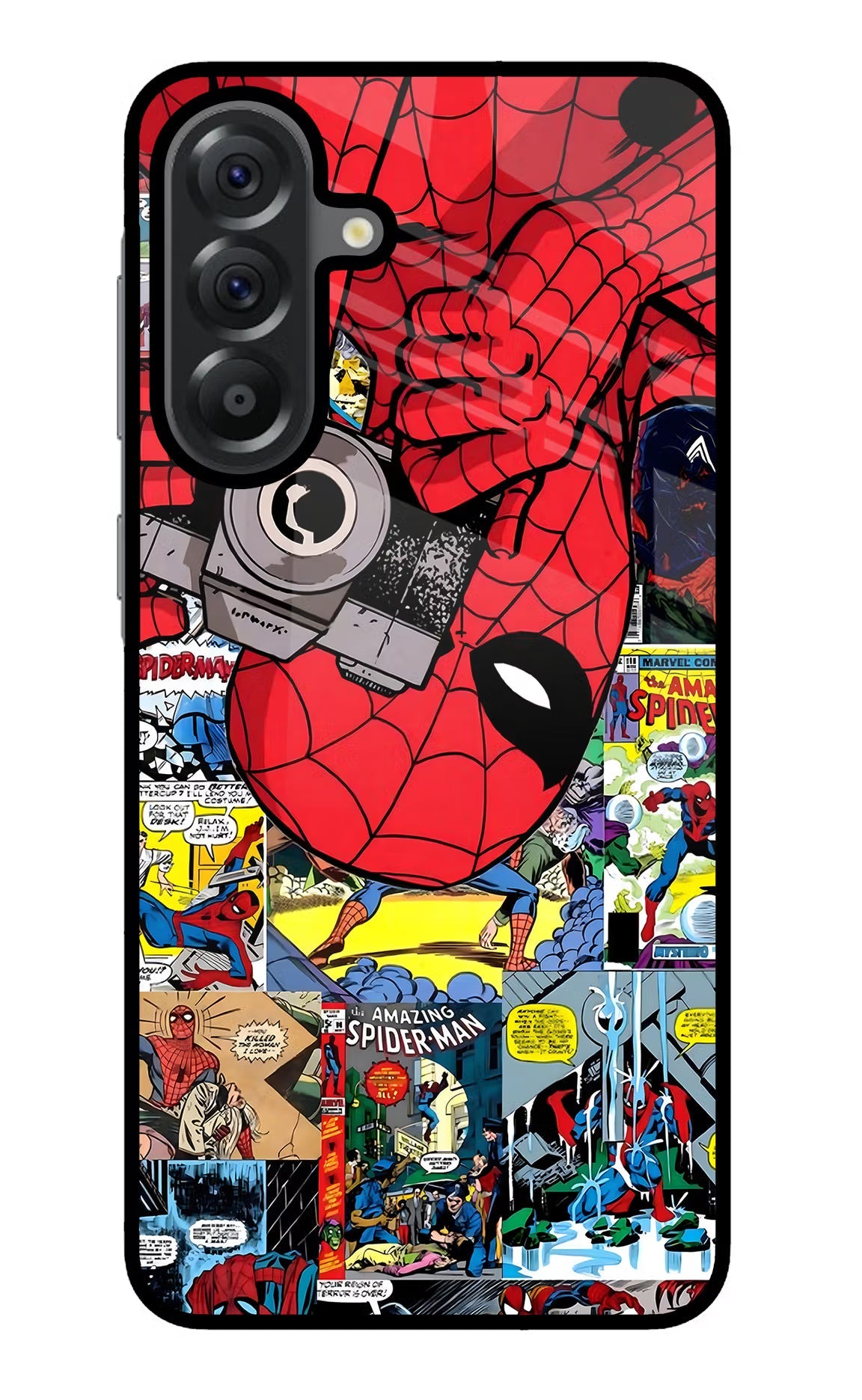 Spider Man Samsung A56 5G Glass Case Back Cover by Casekaro