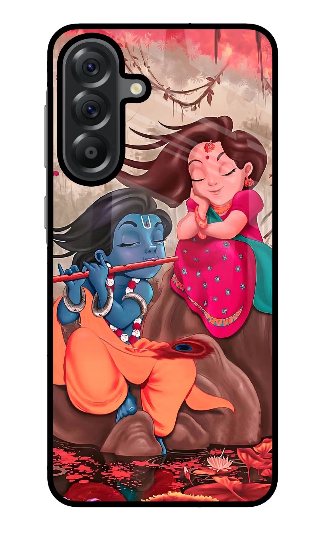 Radhe Krishna Samsung A56 5G Glass Case Back Cover by Casekaro