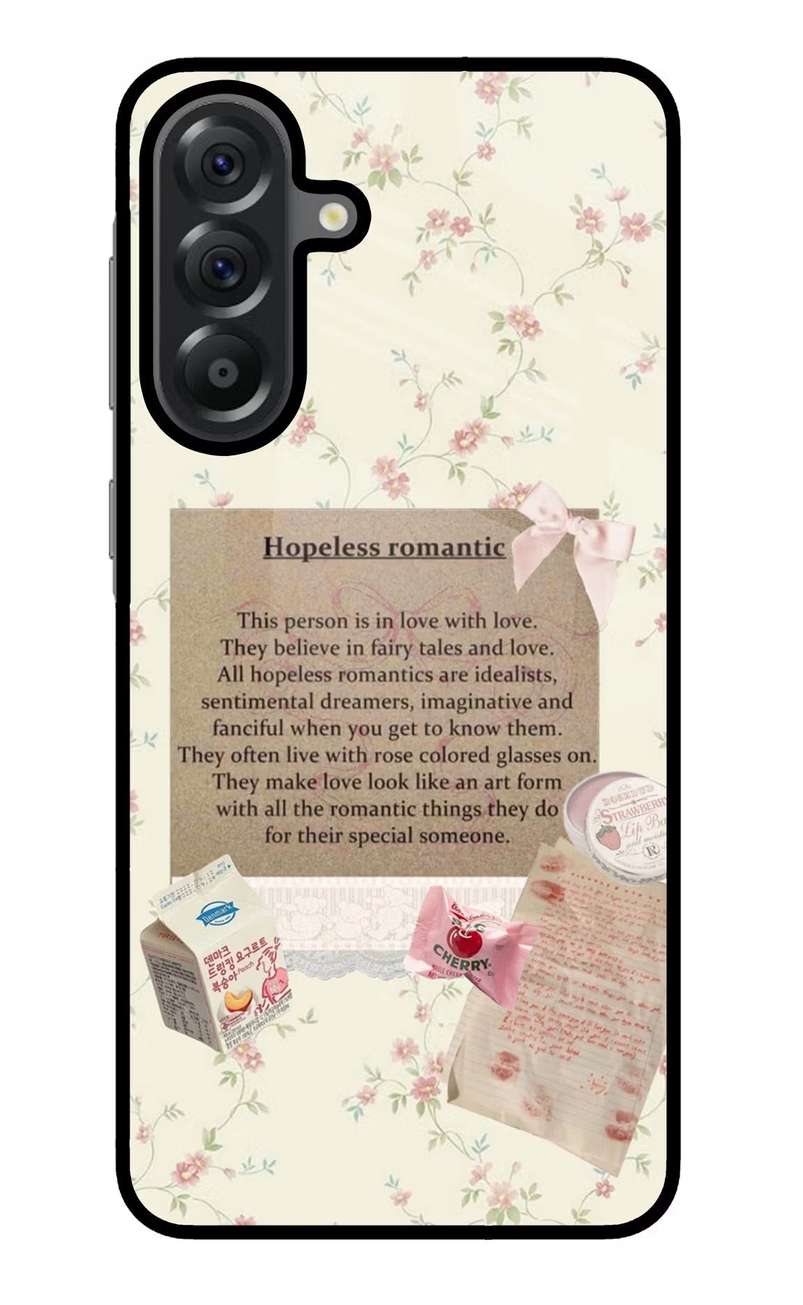 Hopeless Romantic Samsung A56 5G Glass Case Back Cover by Casekaro