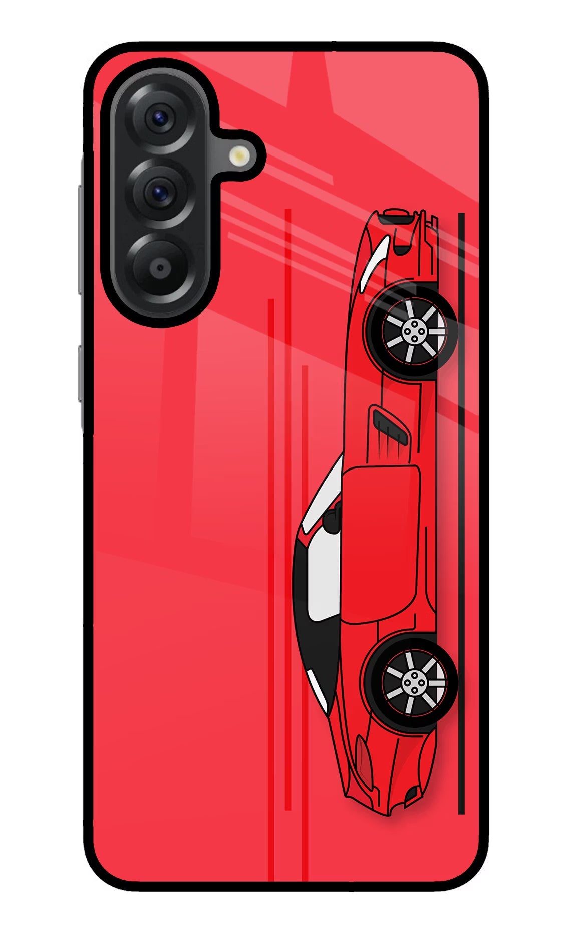 Red Velocity Samsung A56 5G Glass Case Back Cover by Casekaro