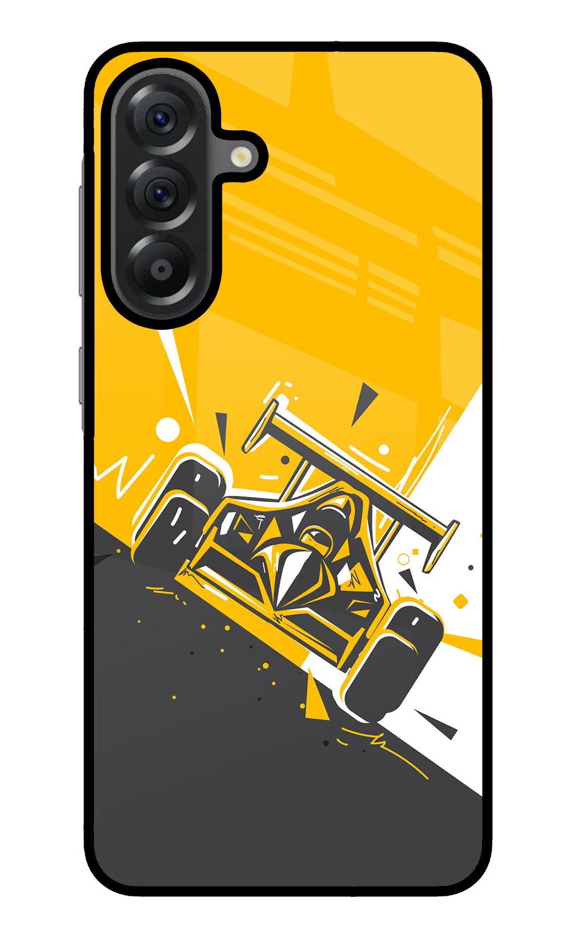 Track King Samsung A56 5G Glass Case Back Cover by Casekaro