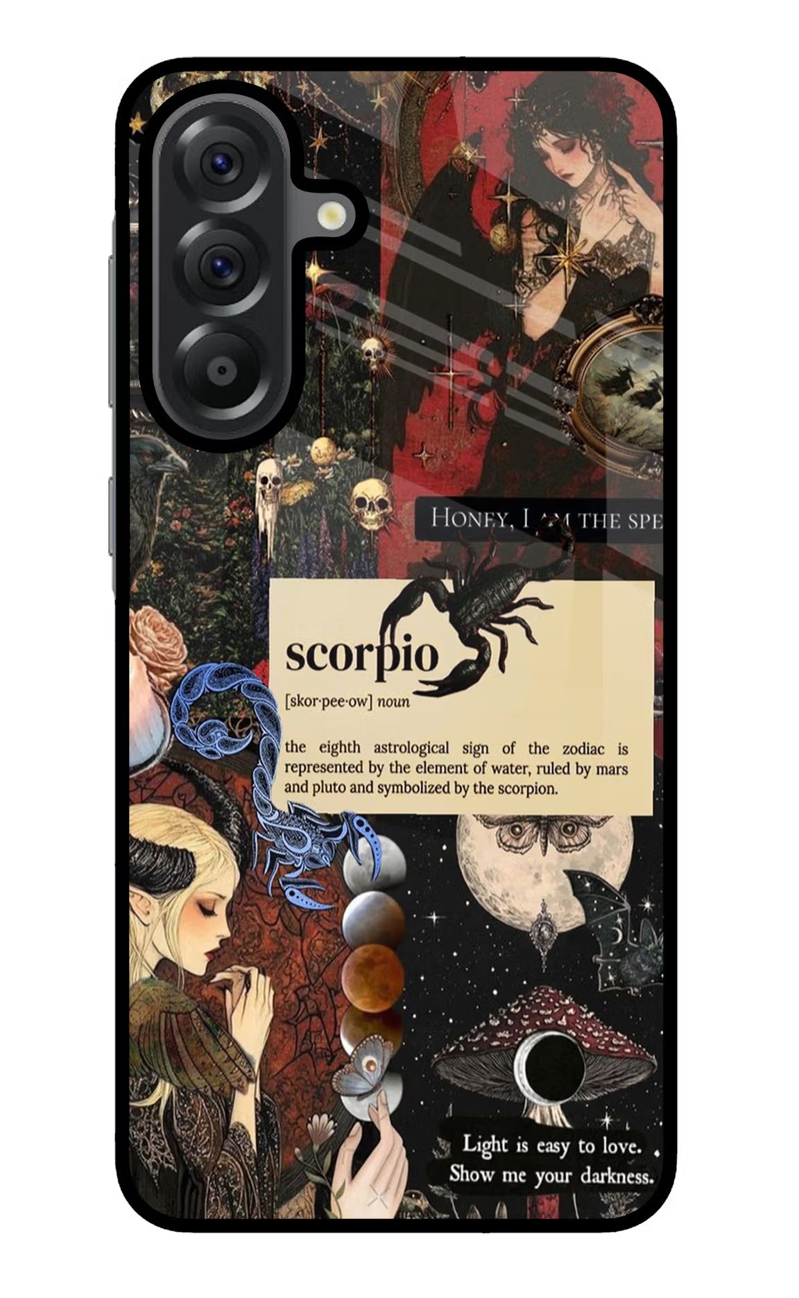 Scorpio Zodiac Samsung A56 5G Glass Case Back Cover by Casekaro
