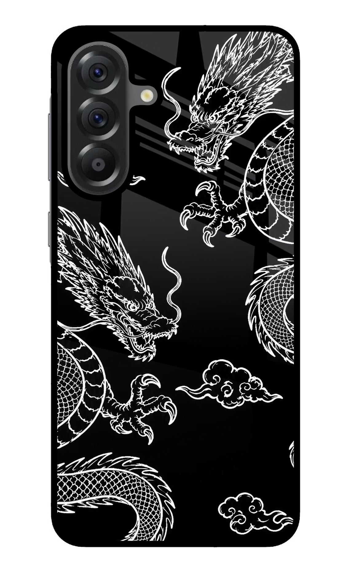 Twin Dragons Samsung A56 5G Glass Case Back Cover by Casekaro