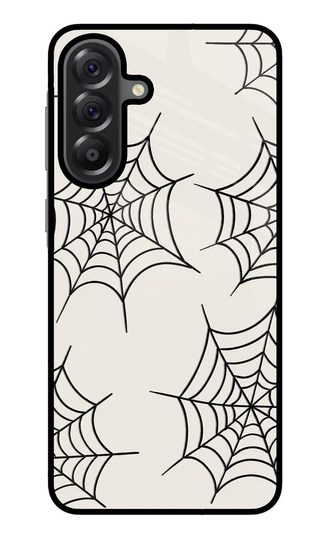 Spider Web Samsung A56 5G Glass Case Back Cover by Casekaro