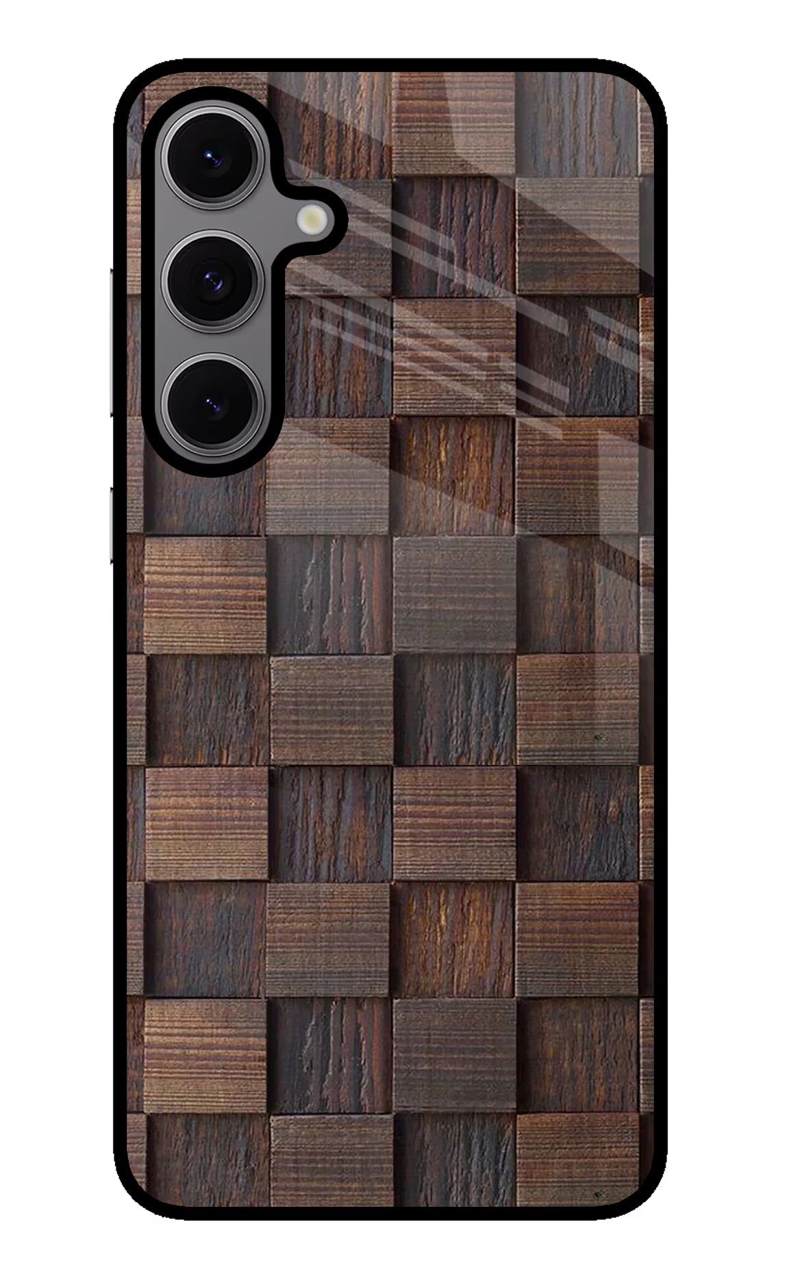 Wooden Cube Design Samsung S24 FE 5G Glass Case Back Cover by Casekaro