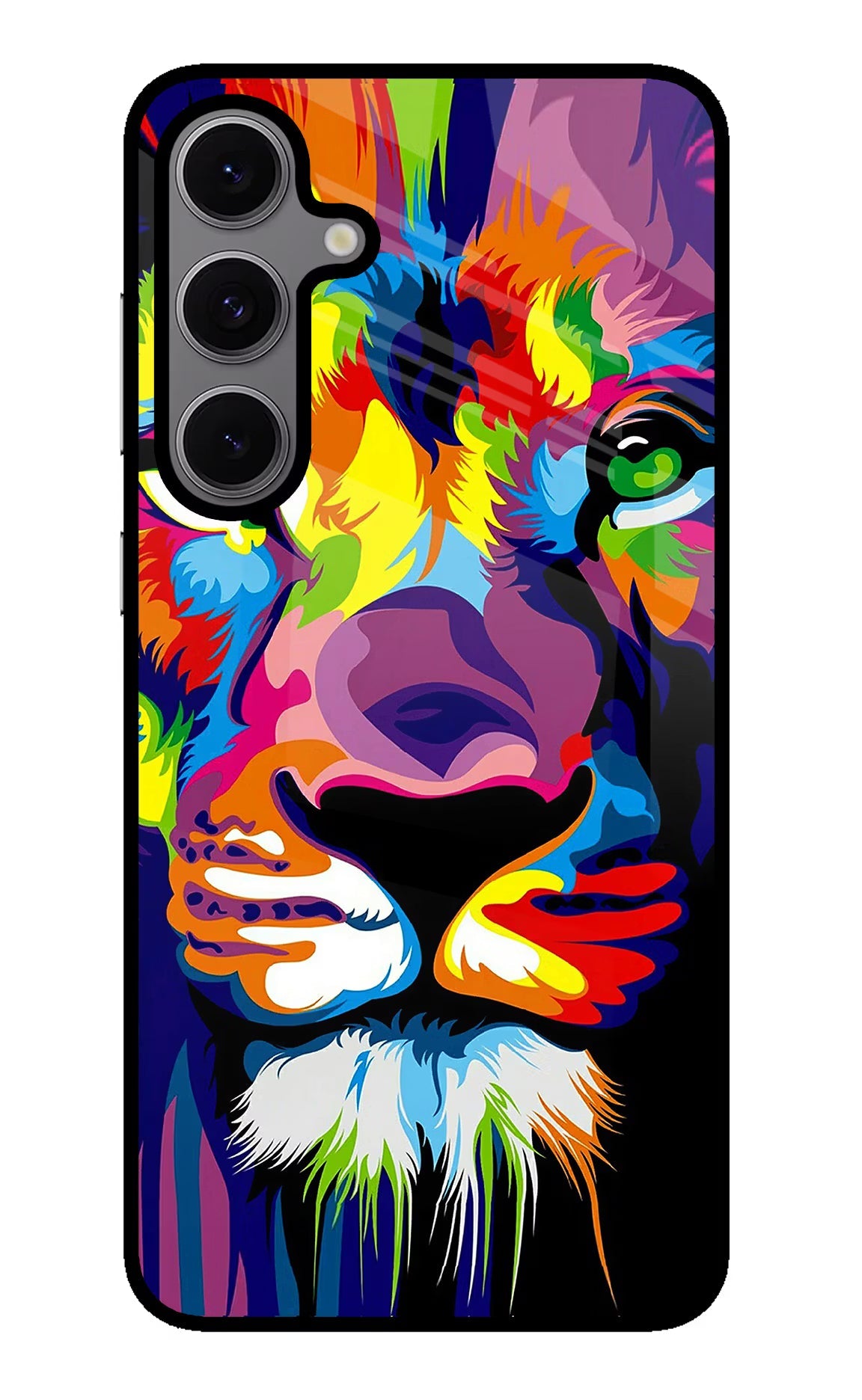 Lion Samsung S24 FE 5G Glass Case Back Cover by Casekaro