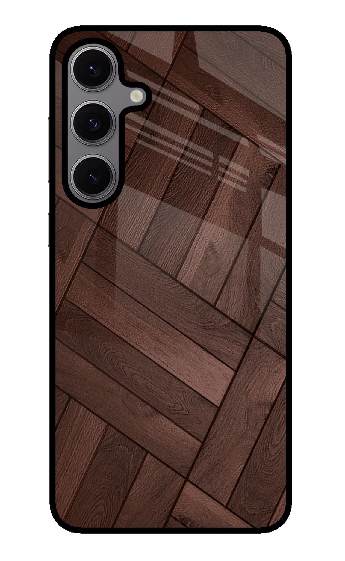 Wooden Texture Design Samsung S24 FE 5G Glass Case Back Cover by Casekaro