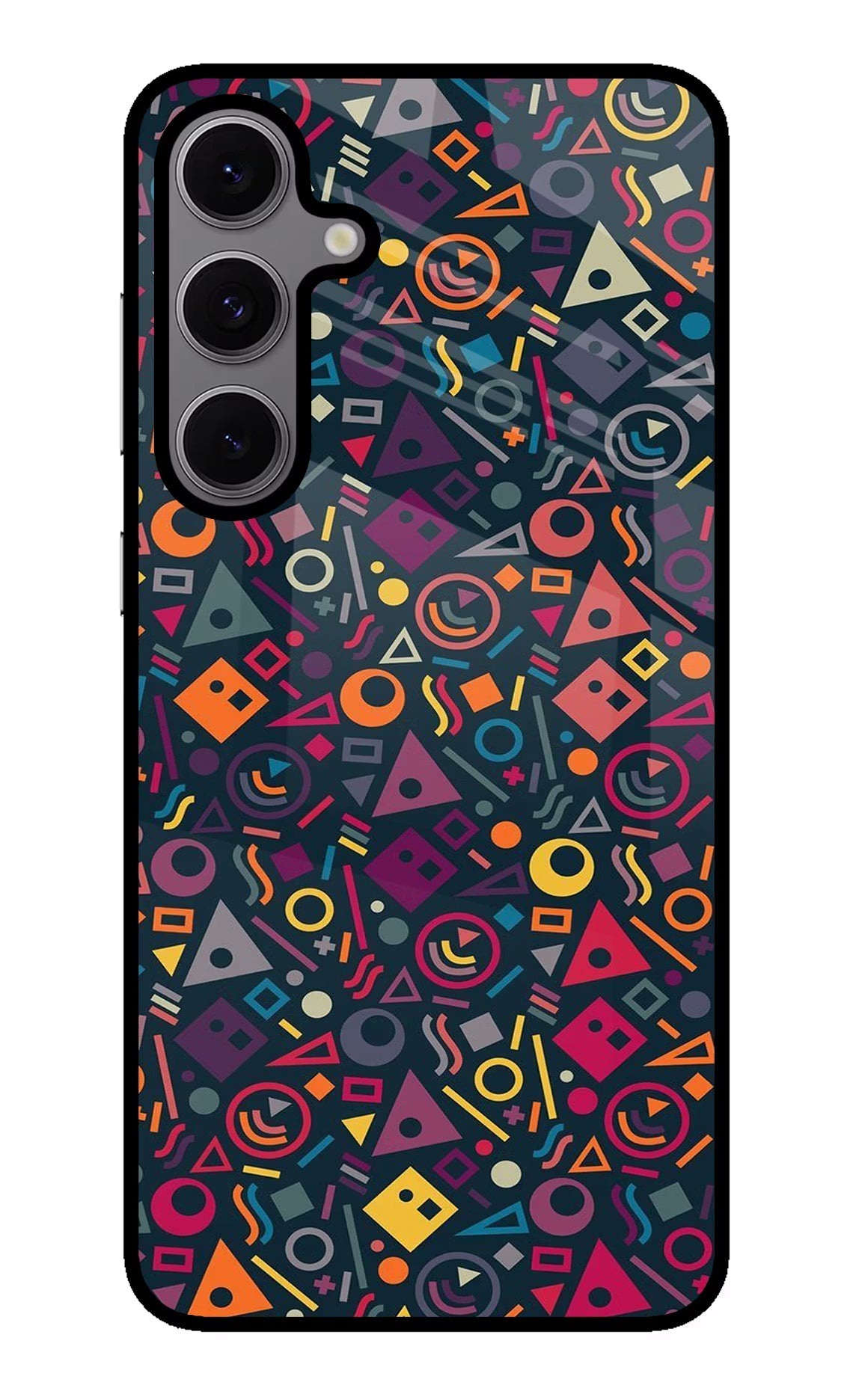 Geometric Abstract Samsung S24 FE 5G Glass Case Back Cover by Casekaro