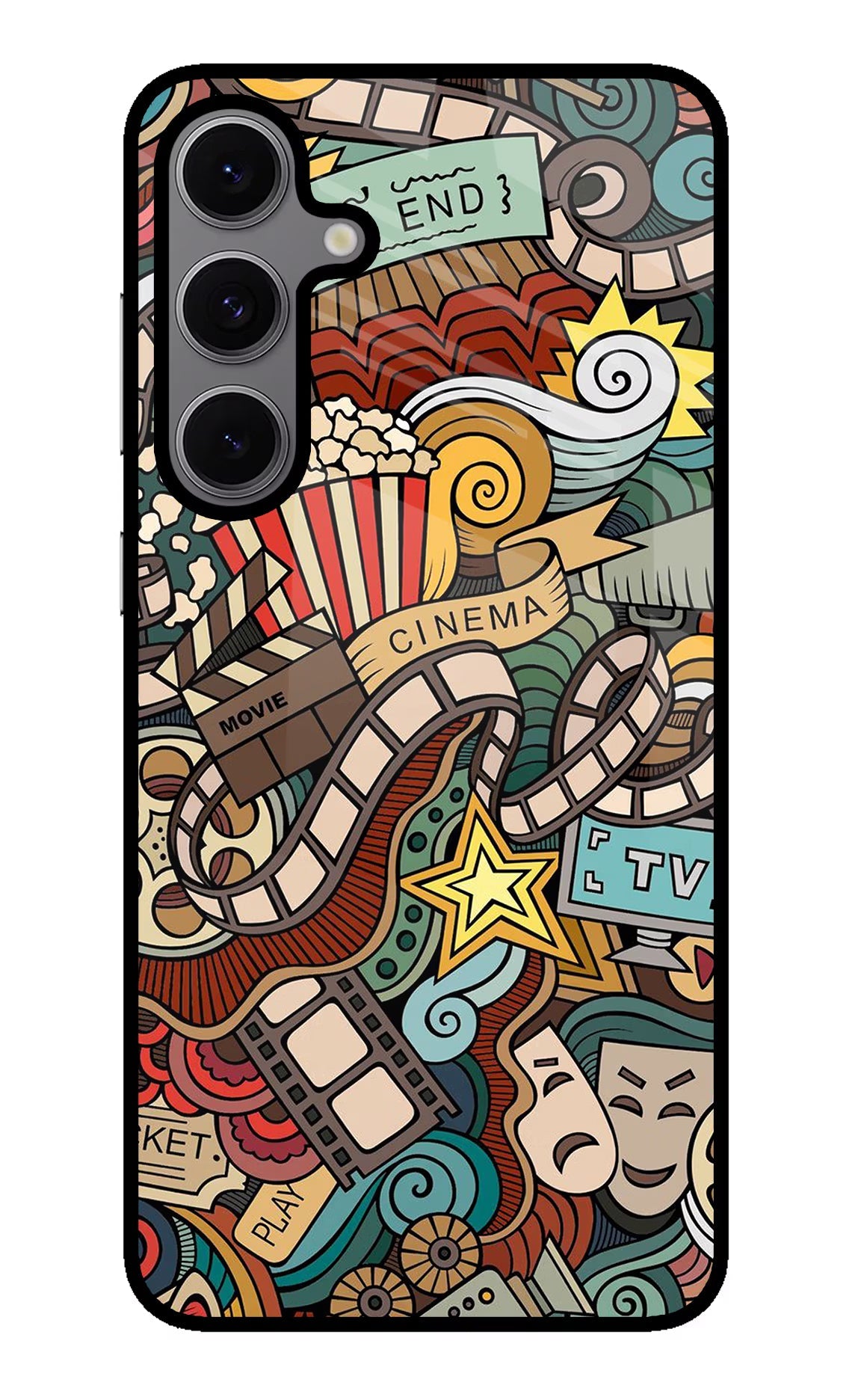 Cinema Abstract Samsung S24 FE 5G Glass Case Back Cover by Casekaro