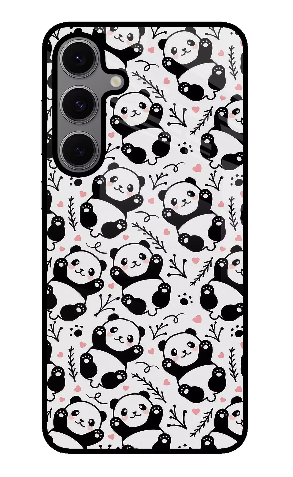 Cute Panda Samsung S24 FE 5G Glass Case Back Cover by Casekaro