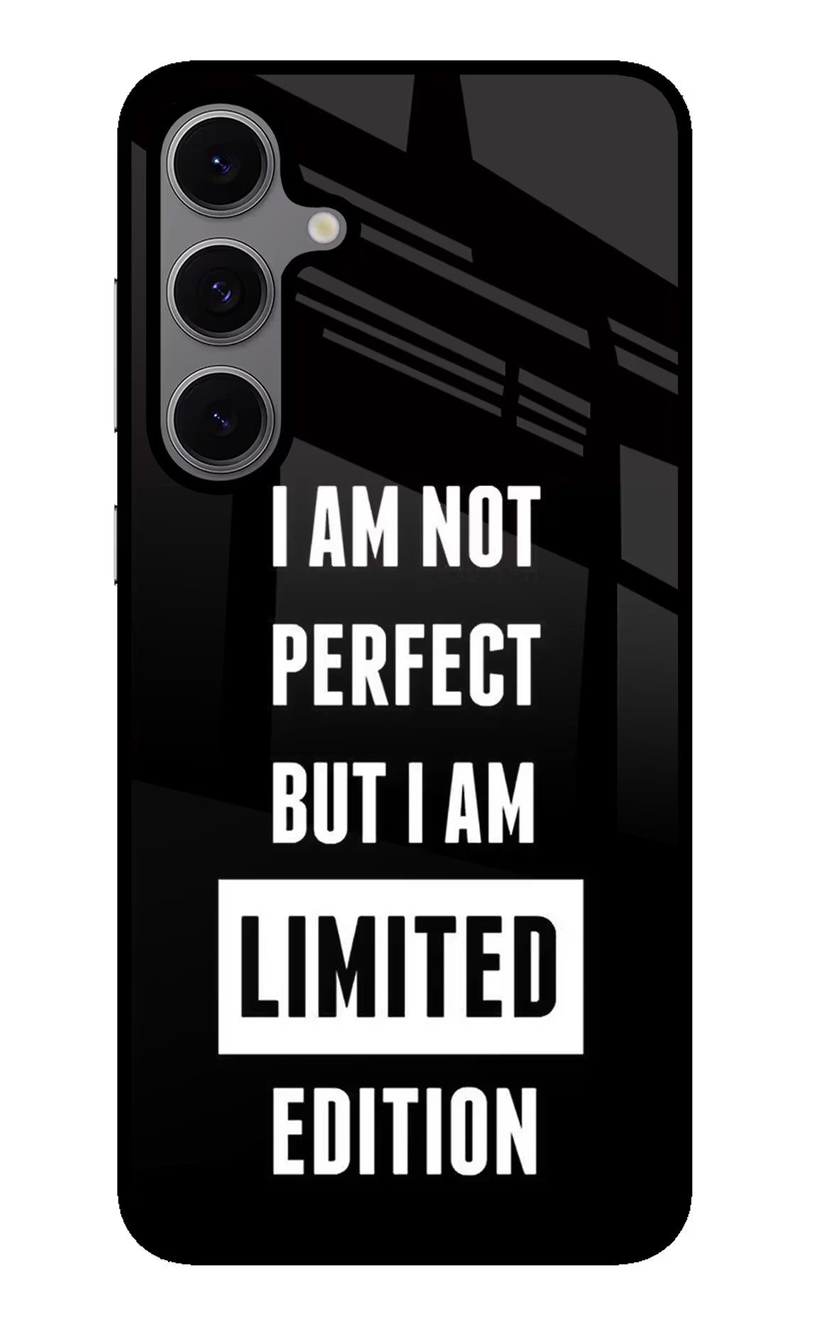 I Am Not Perfect But I Am Limited Edition Samsung S24 FE 5G Glass Case Back Cover by Casekaro