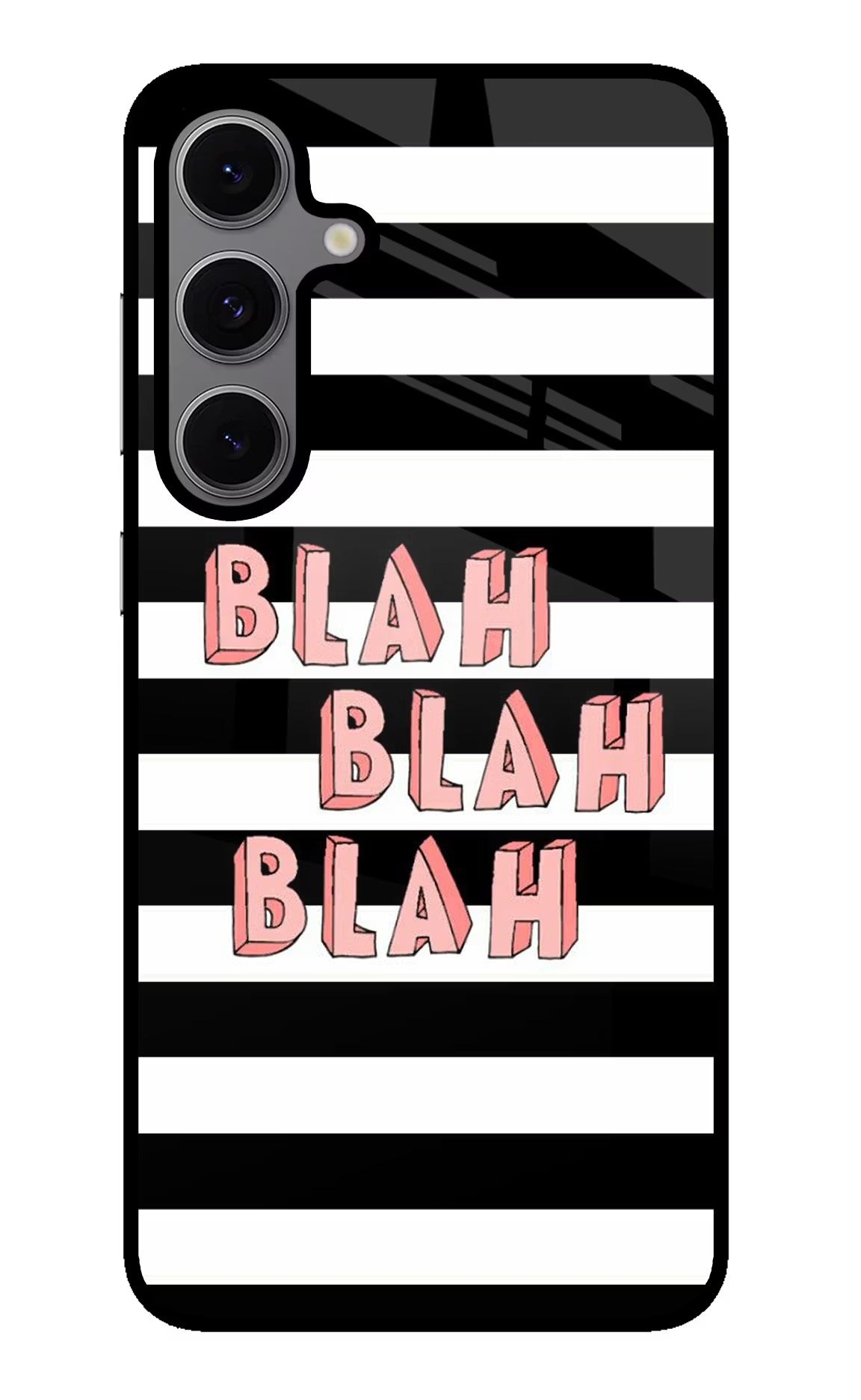 Blah Blah Blah Samsung S24 FE 5G Glass Case Back Cover by Casekaro