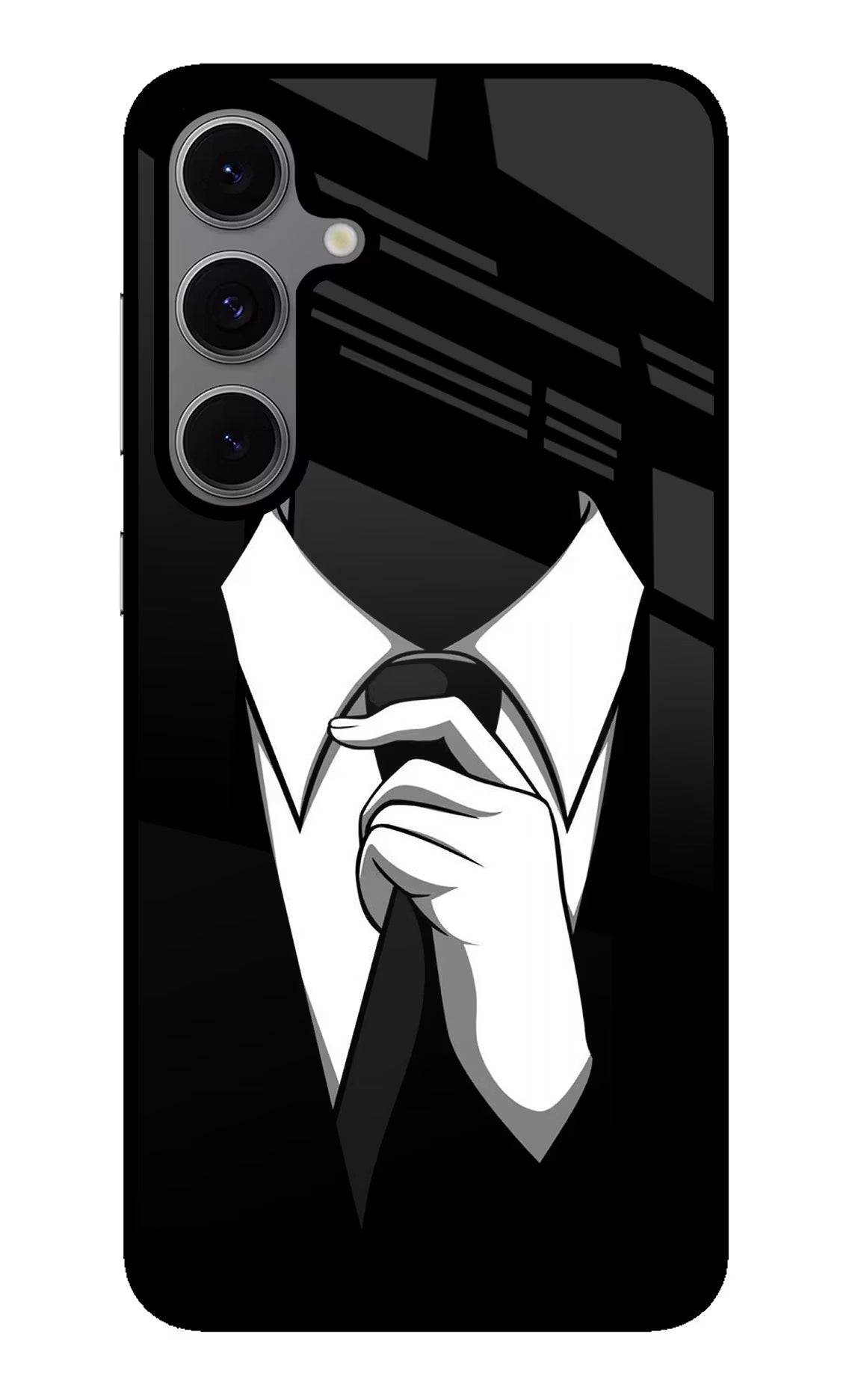 Black Tie Samsung S24 FE 5G Glass Case Back Cover by Casekaro