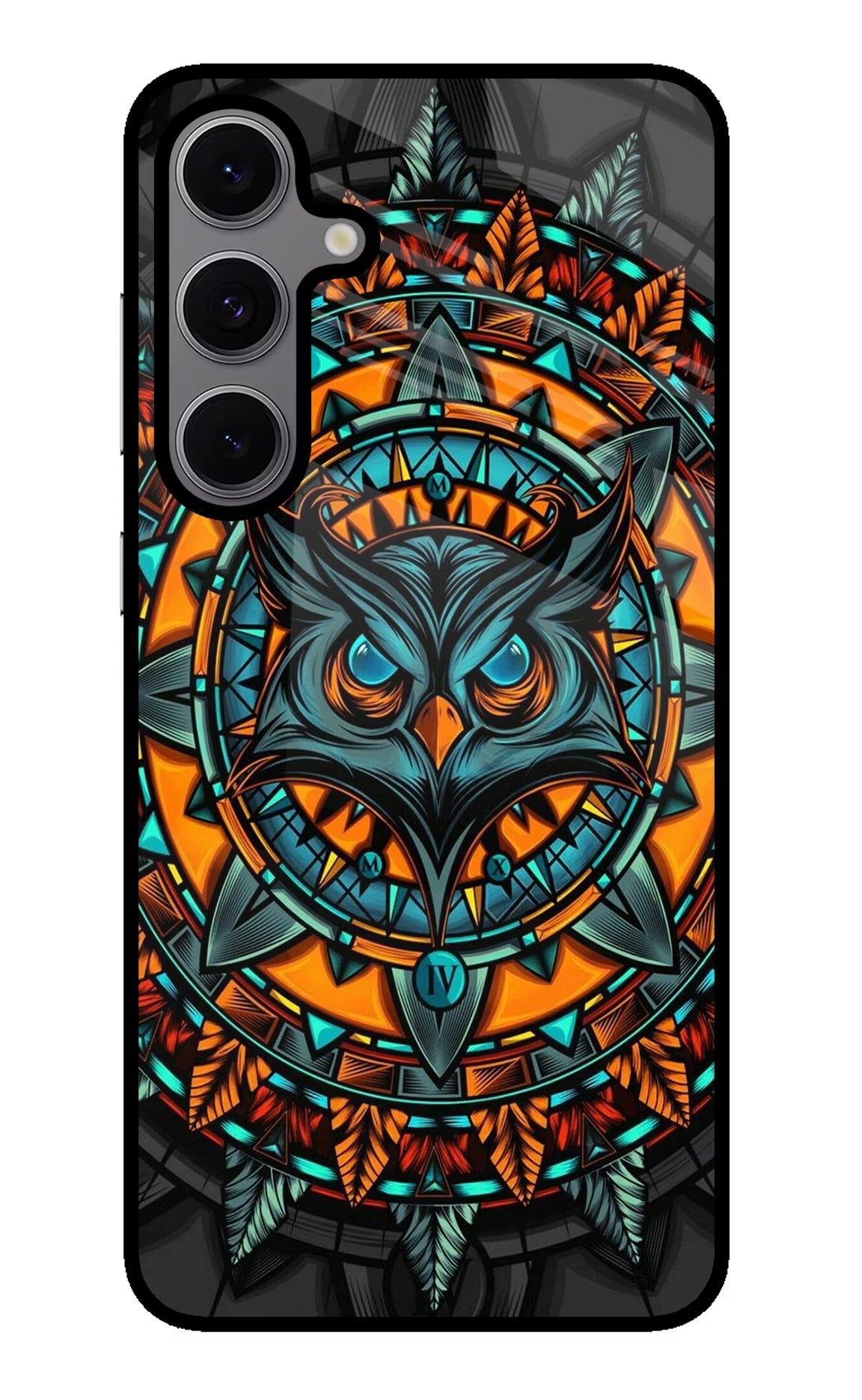 Angry Owl Art Samsung S24 FE 5G Glass Case Back Cover by Casekaro