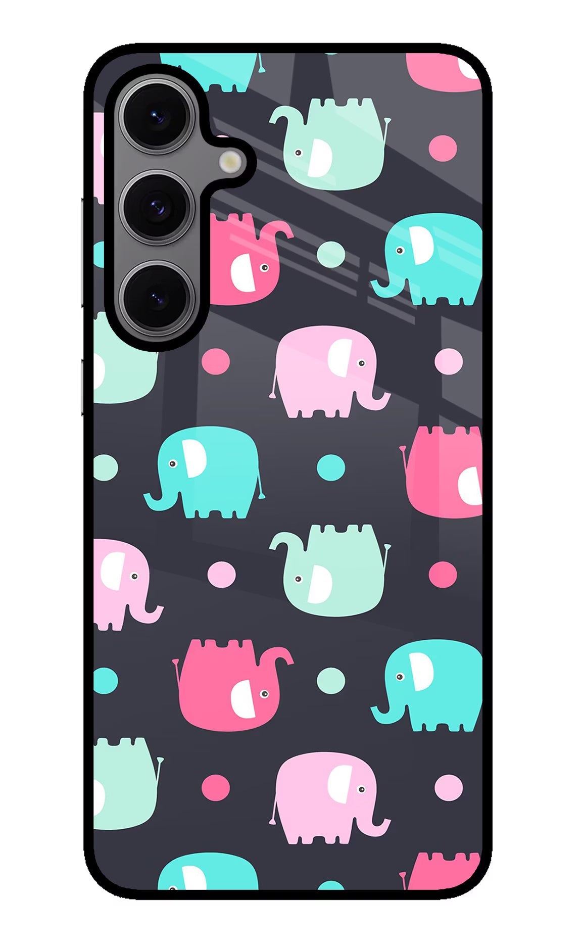 Elephants Samsung S24 FE 5G Glass Case Back Cover by Casekaro