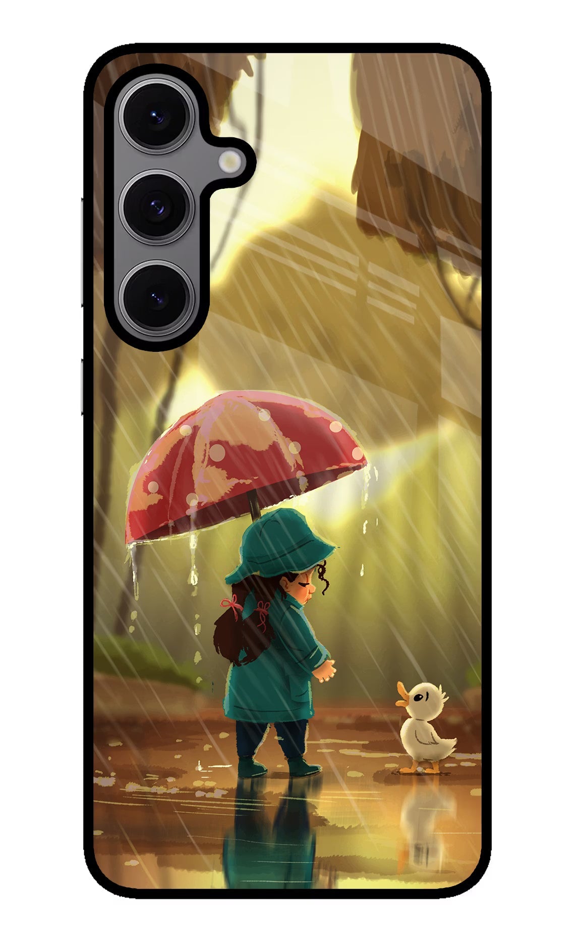 Rainy Day Samsung S24 FE 5G Glass Case Back Cover by Casekaro