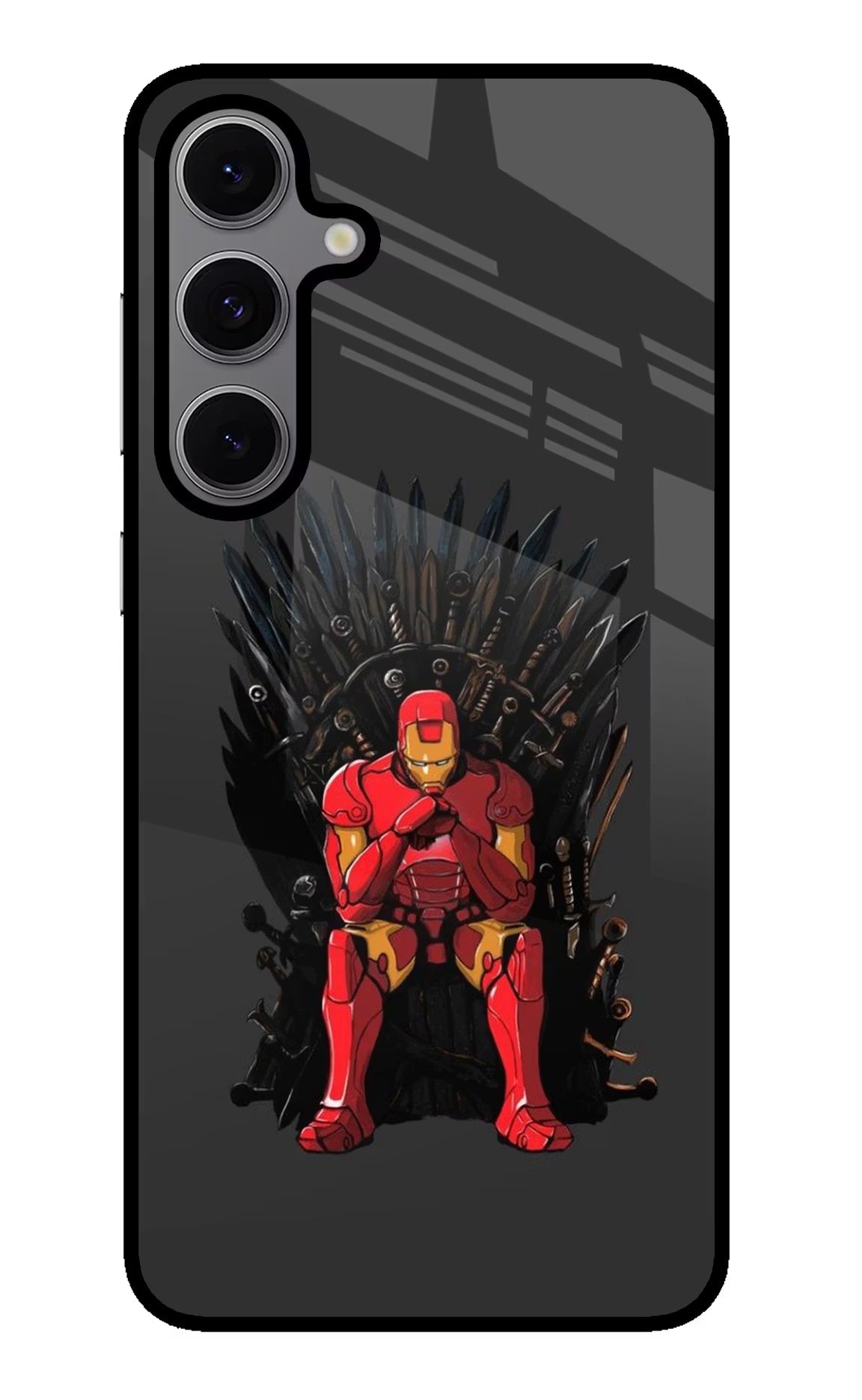 Ironman Throne Samsung S24 FE 5G Glass Case Back Cover by Casekaro