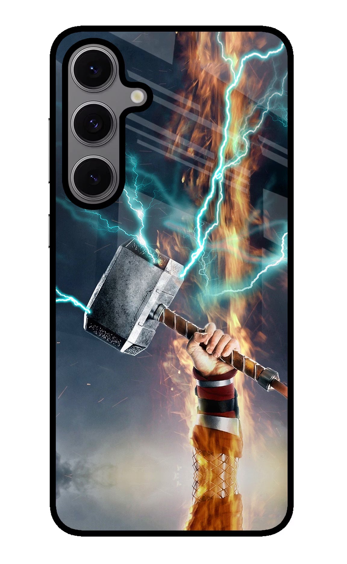 Thor Hammer Mjolnir Samsung S24 FE 5G Glass Case Back Cover by Casekaro